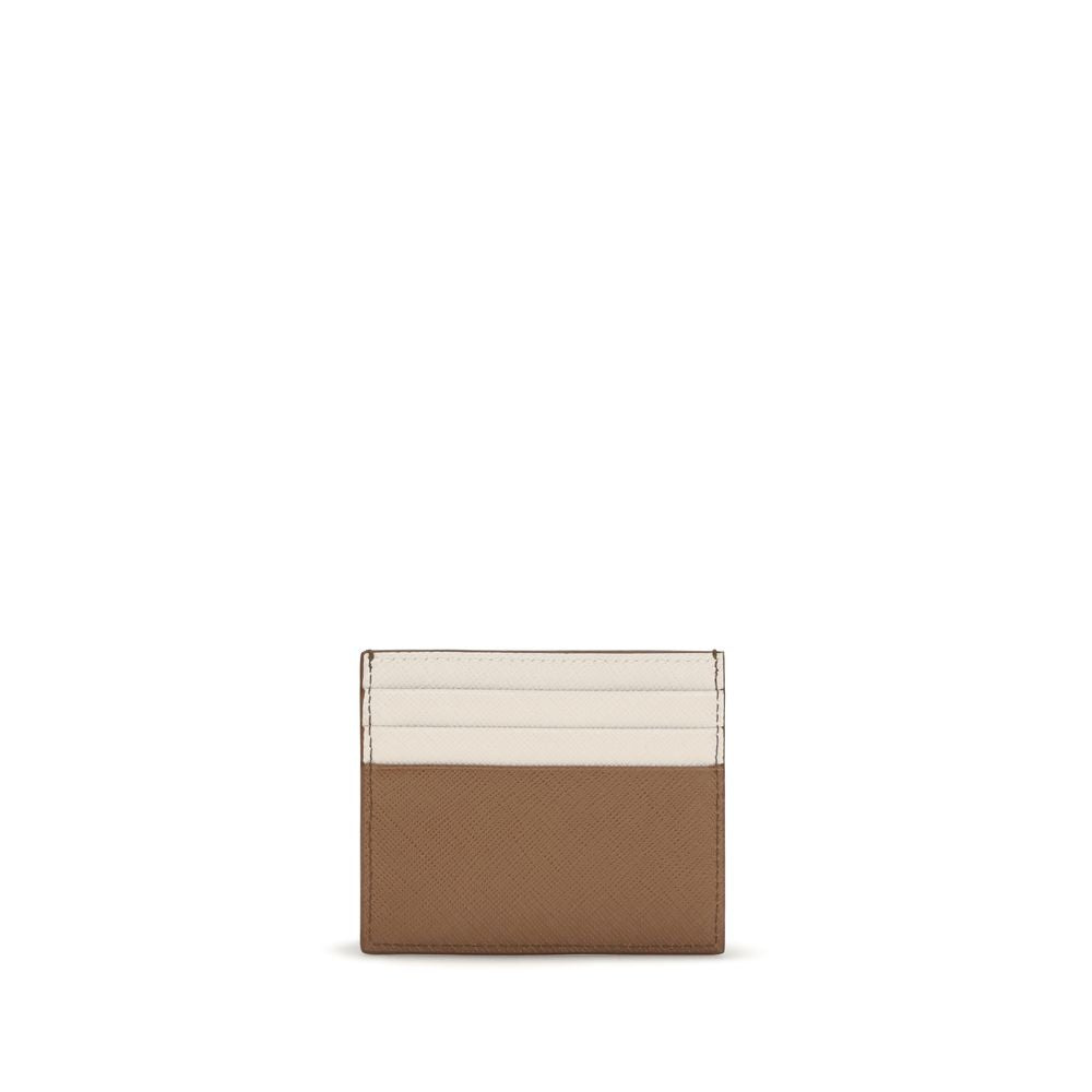 Beige Leather Wallet with Card Slots