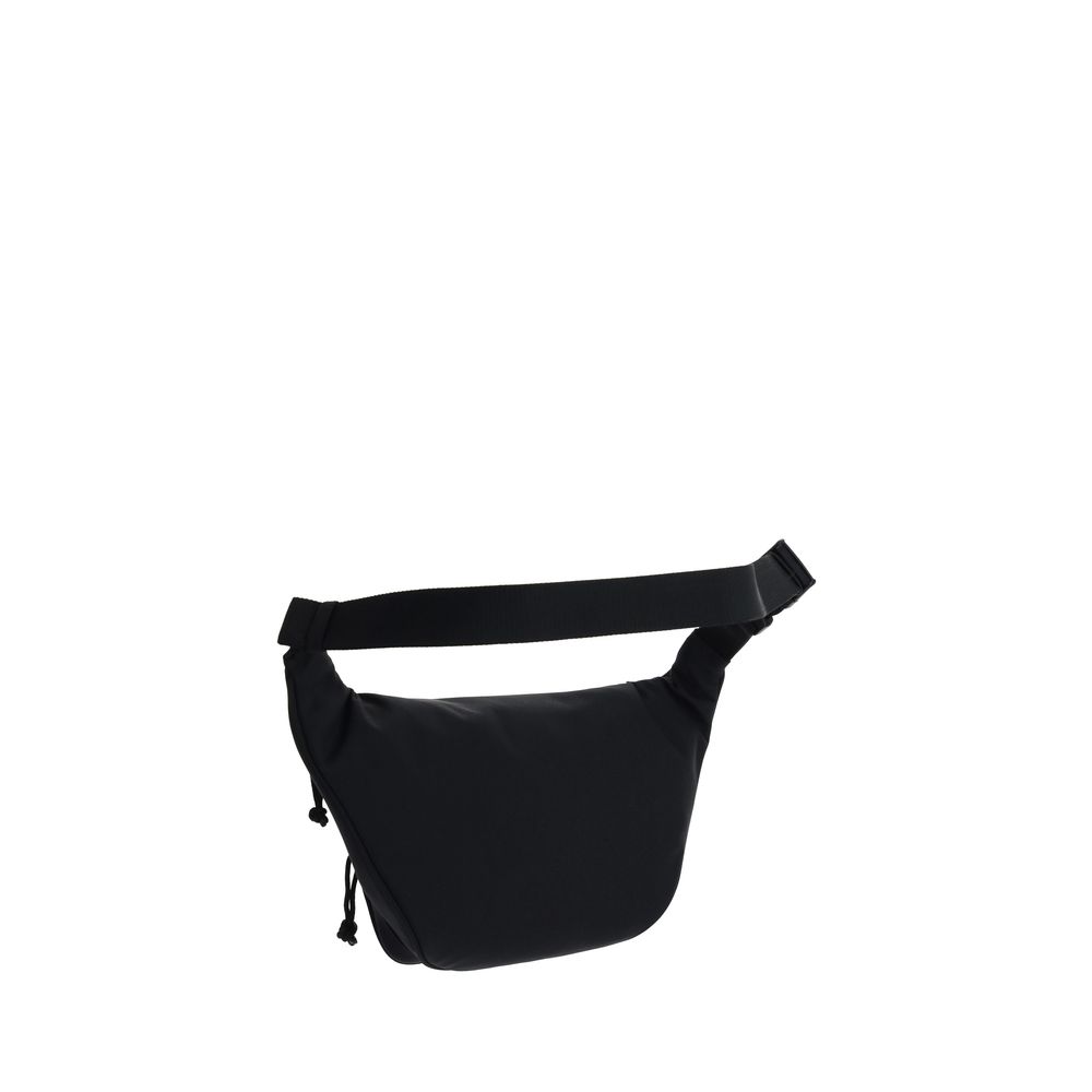 Black Synthetic Clutch Bag with Zipper Closure