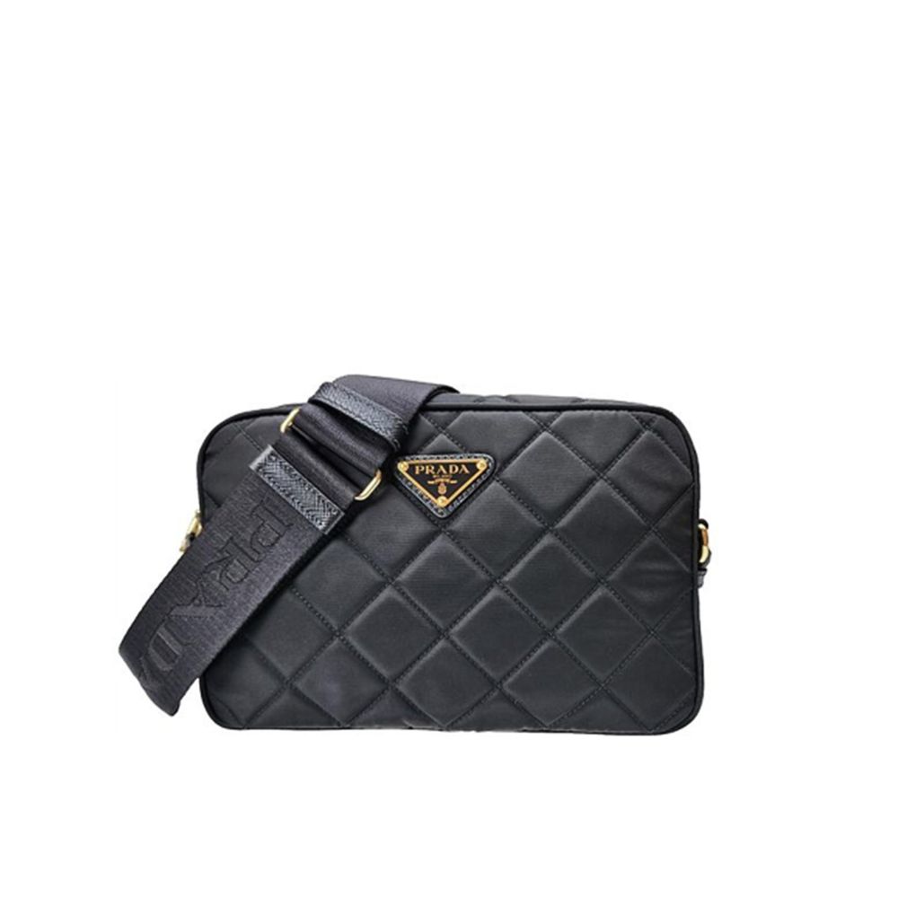 Black Synthetic Crossbody Bag with Detachable Strap