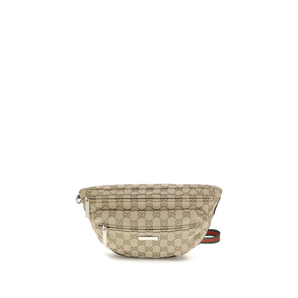 Beige Gucci Umhängetasche mit charakteristischem Webstreifen