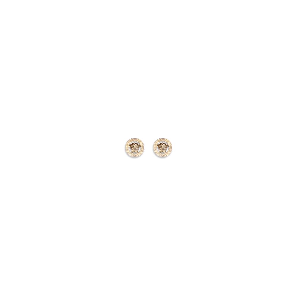 Gold Metal Medusa Stud Earrings by Versace