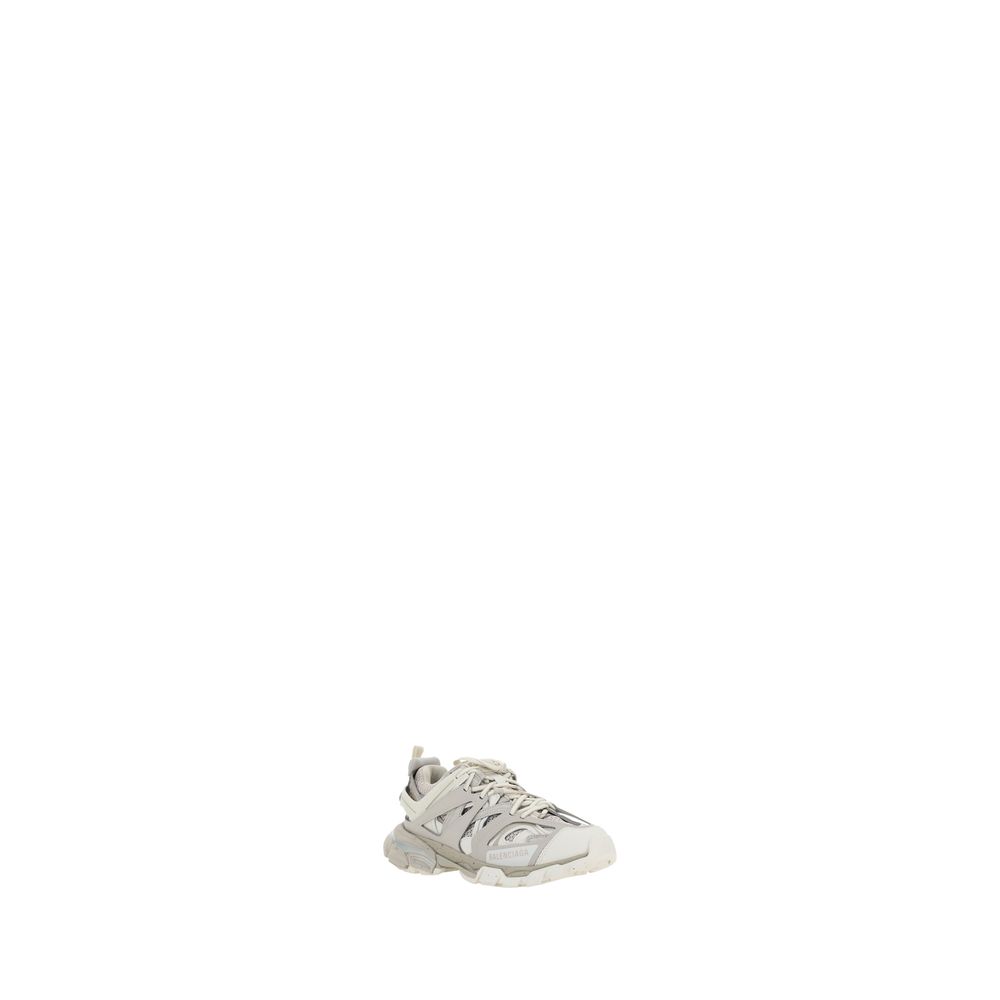 Weiße synthetische Sportschuhe mit profilierter Sohle