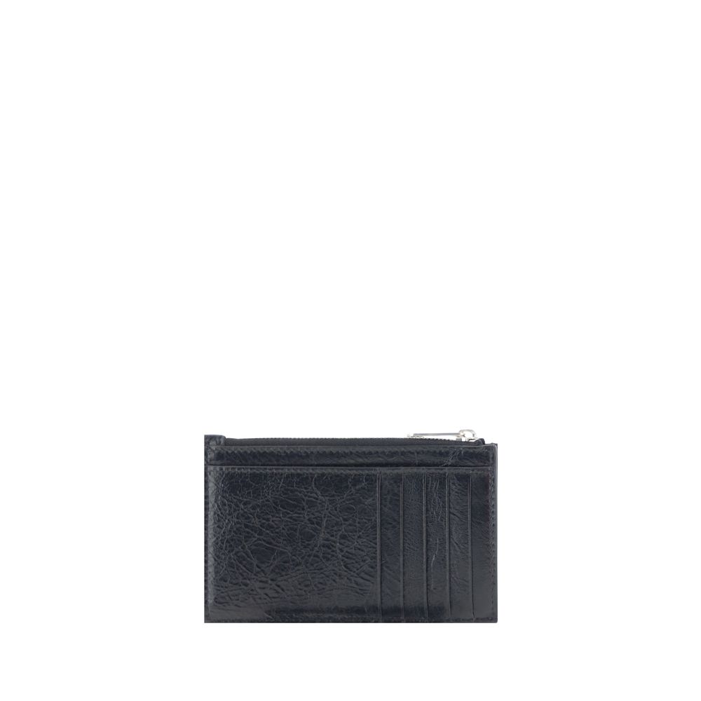 Schwarze Ledergeldbörse mit Kartenhalter von Balenciaga