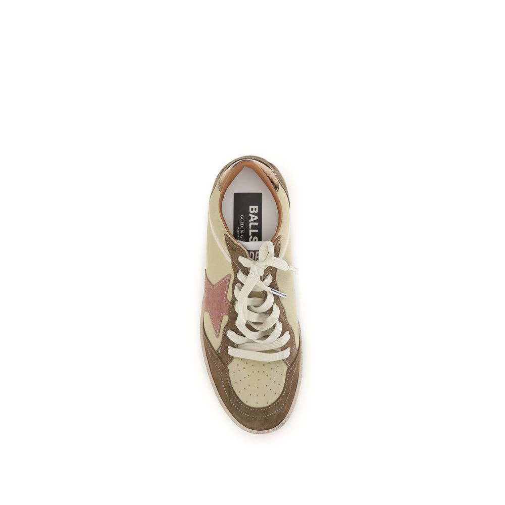 Mehrfarbige Leder-Sneaker mit Sternen-Detail