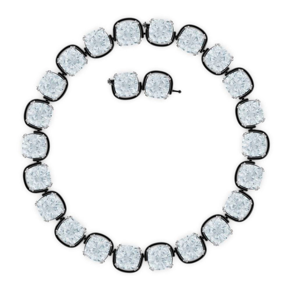 Grey Synthetic Glass Necklace Swarovski 40cm