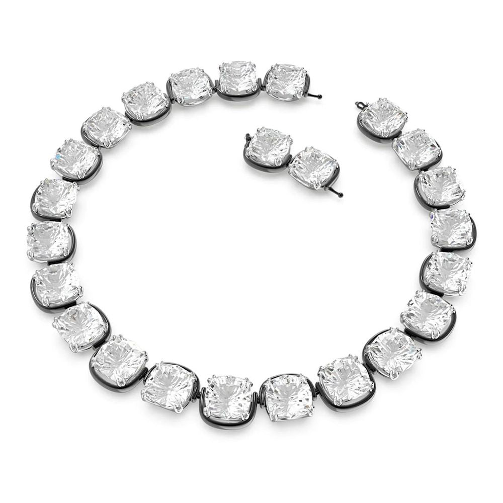 Grey Synthetic Glass Necklace Swarovski 40cm