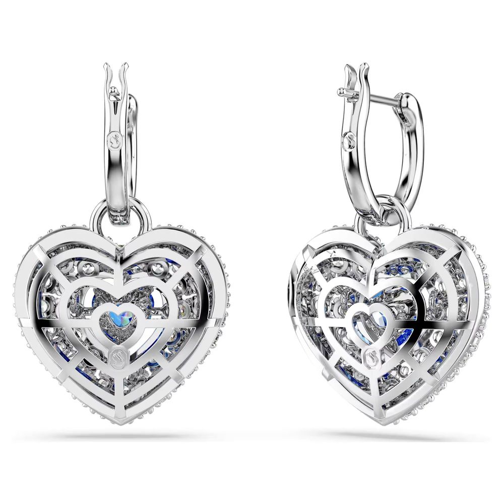 Graue Ohrringe aus Kunstleder mit Swarovski-Details