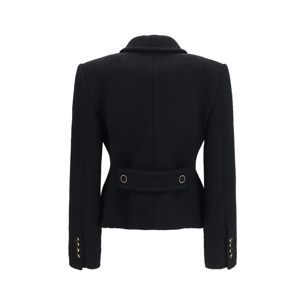 Black Wool Blazer with Fabric Buttons by Chloé