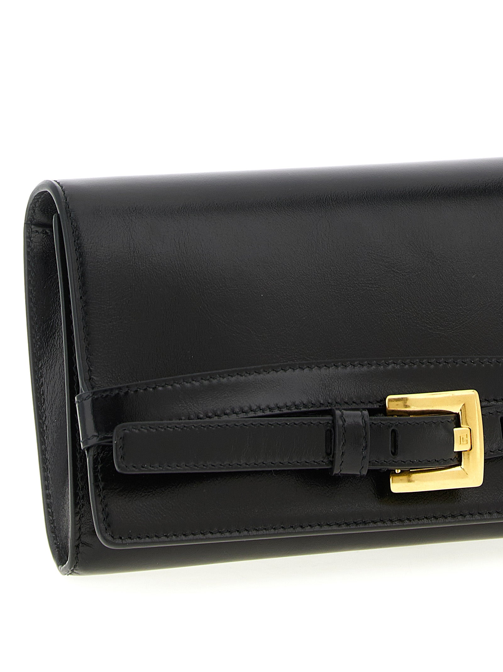 Porte-cartes Balmain en cuir de veau noir