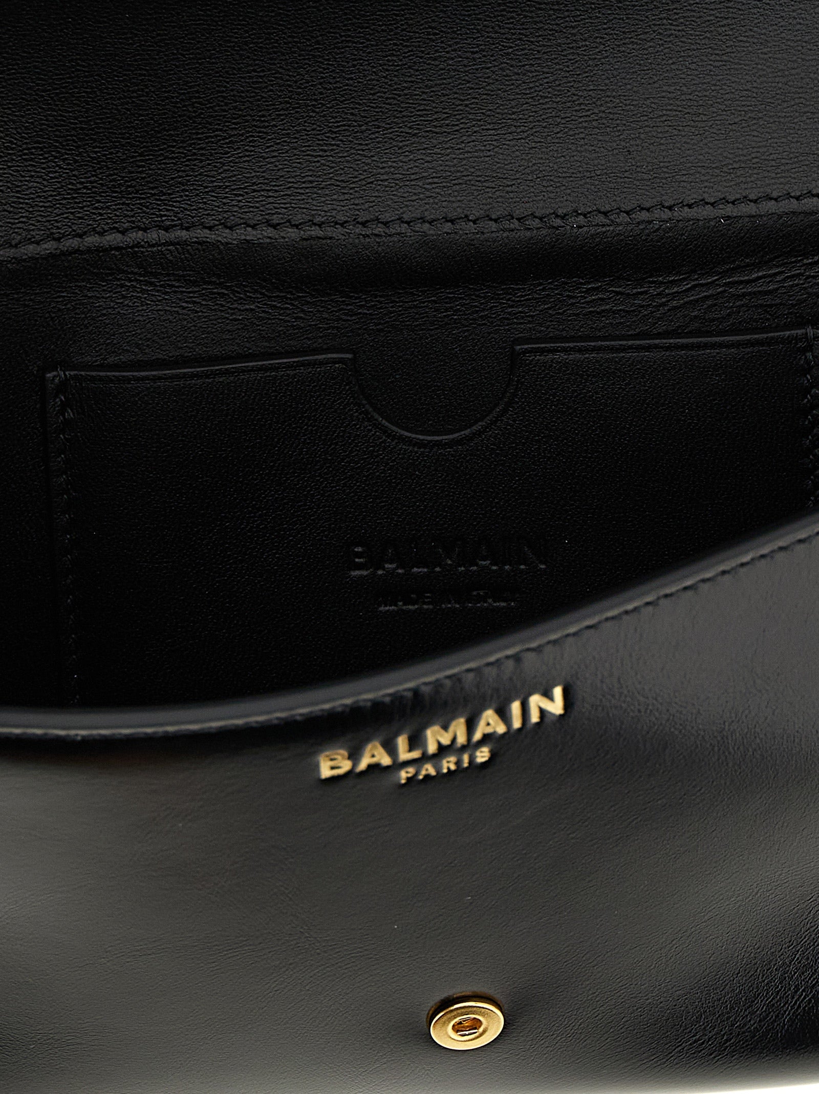 Porte-cartes Balmain en cuir de veau noir