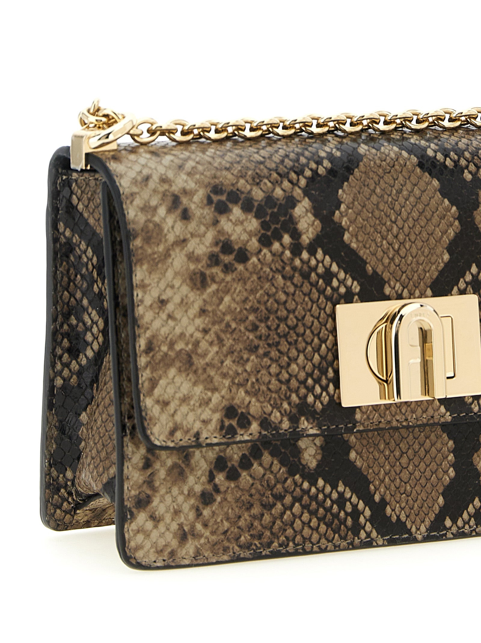 Furla Gray 1927 Mini Leather Crossbody Bag