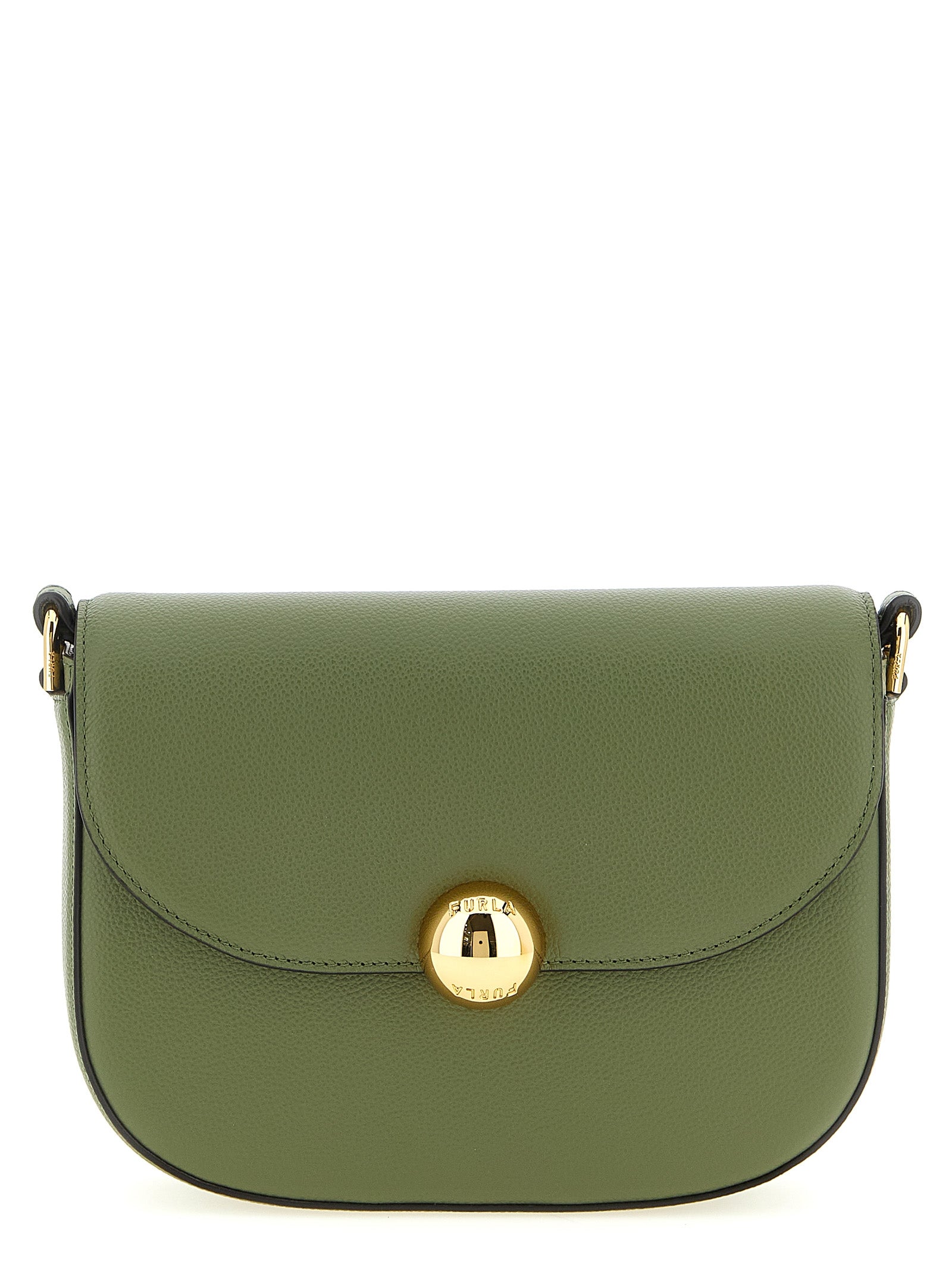 Furla Green Moonlight Crossbody Bag Leather