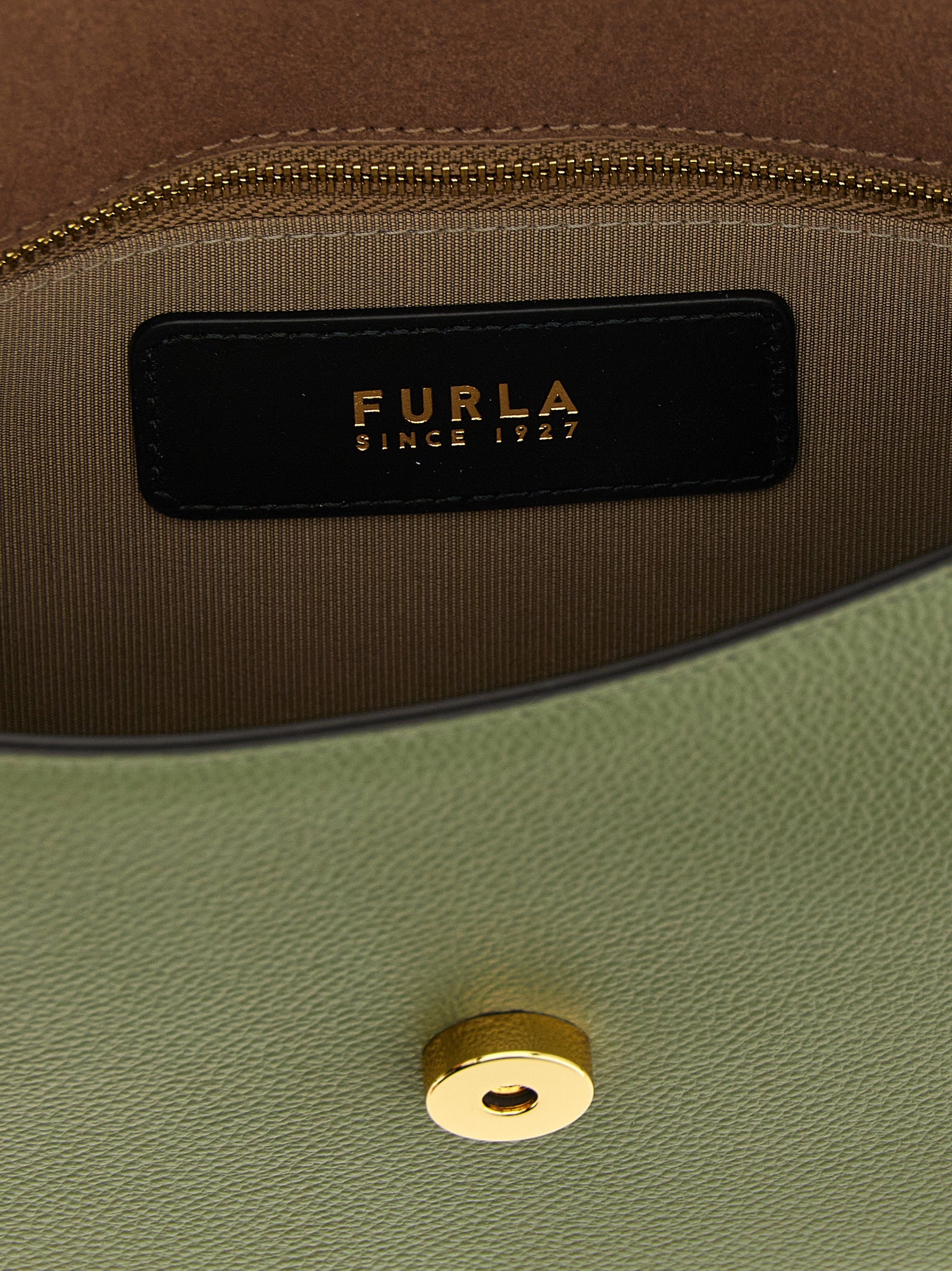 Furla Green Moonlight Crossbody Bag Leather