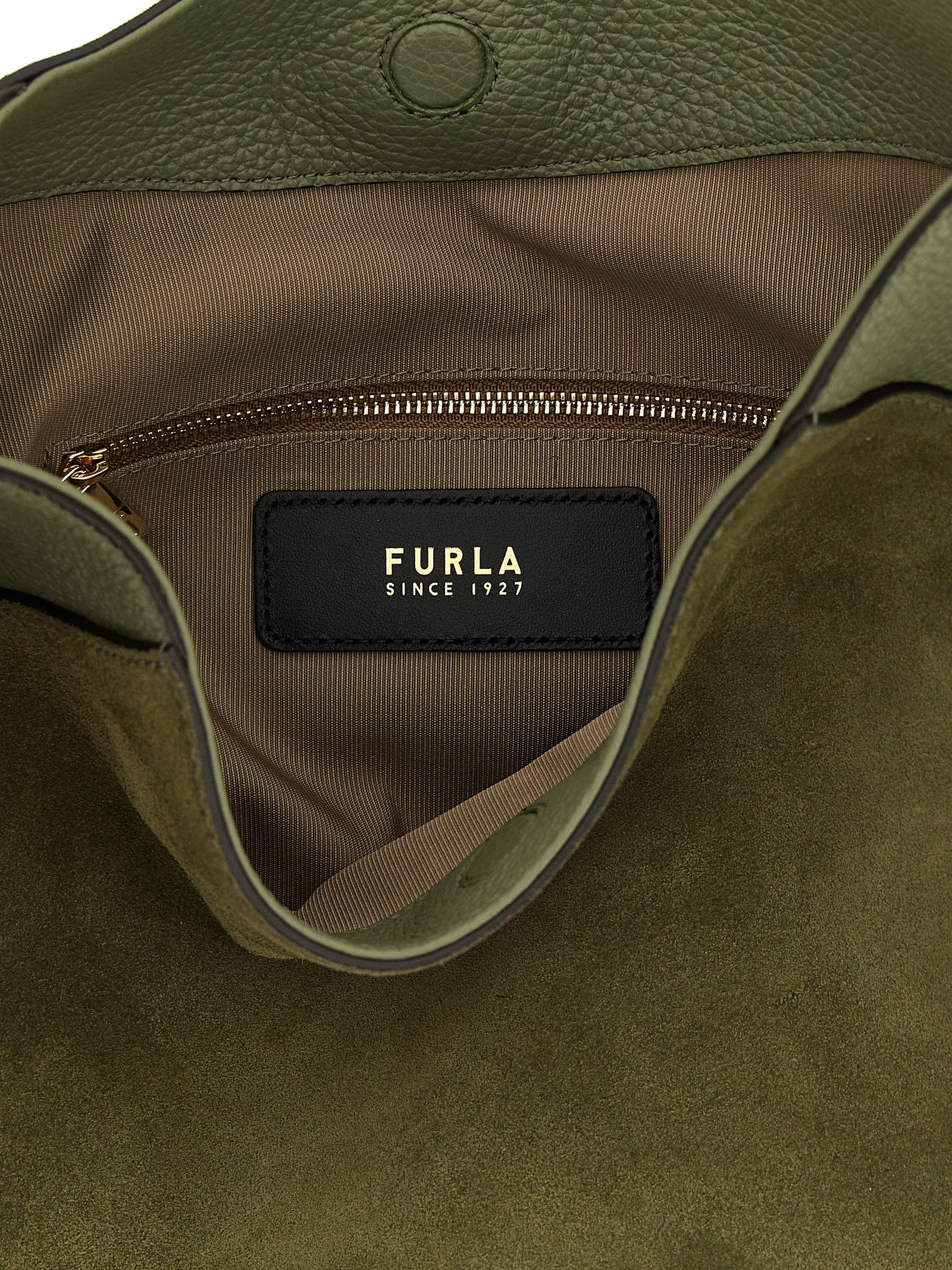 Furla Green Lara Medium Shoulder Bag Calf Leather