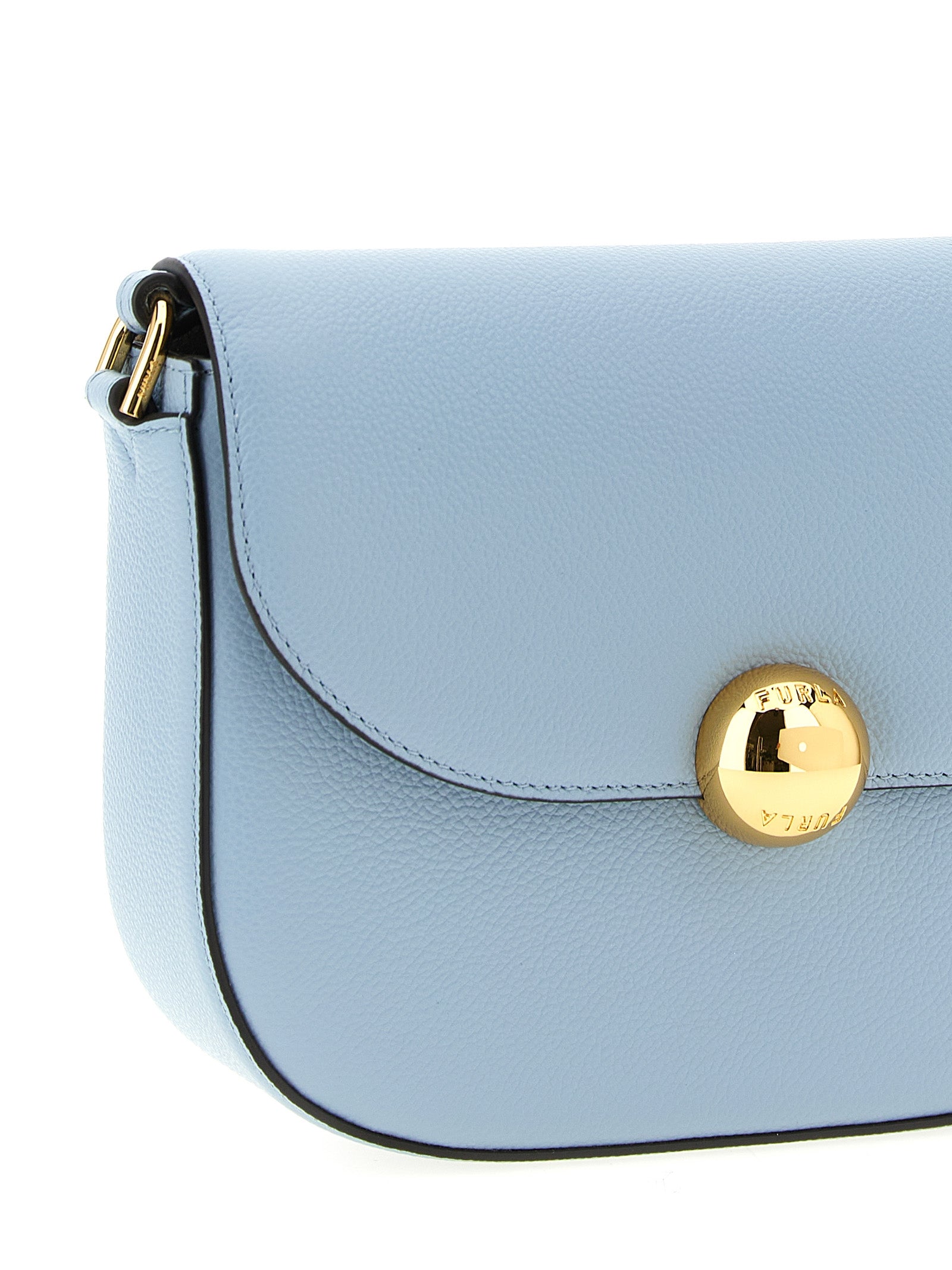 Furla Light Blue Moonlight Crossbody Leather Bag