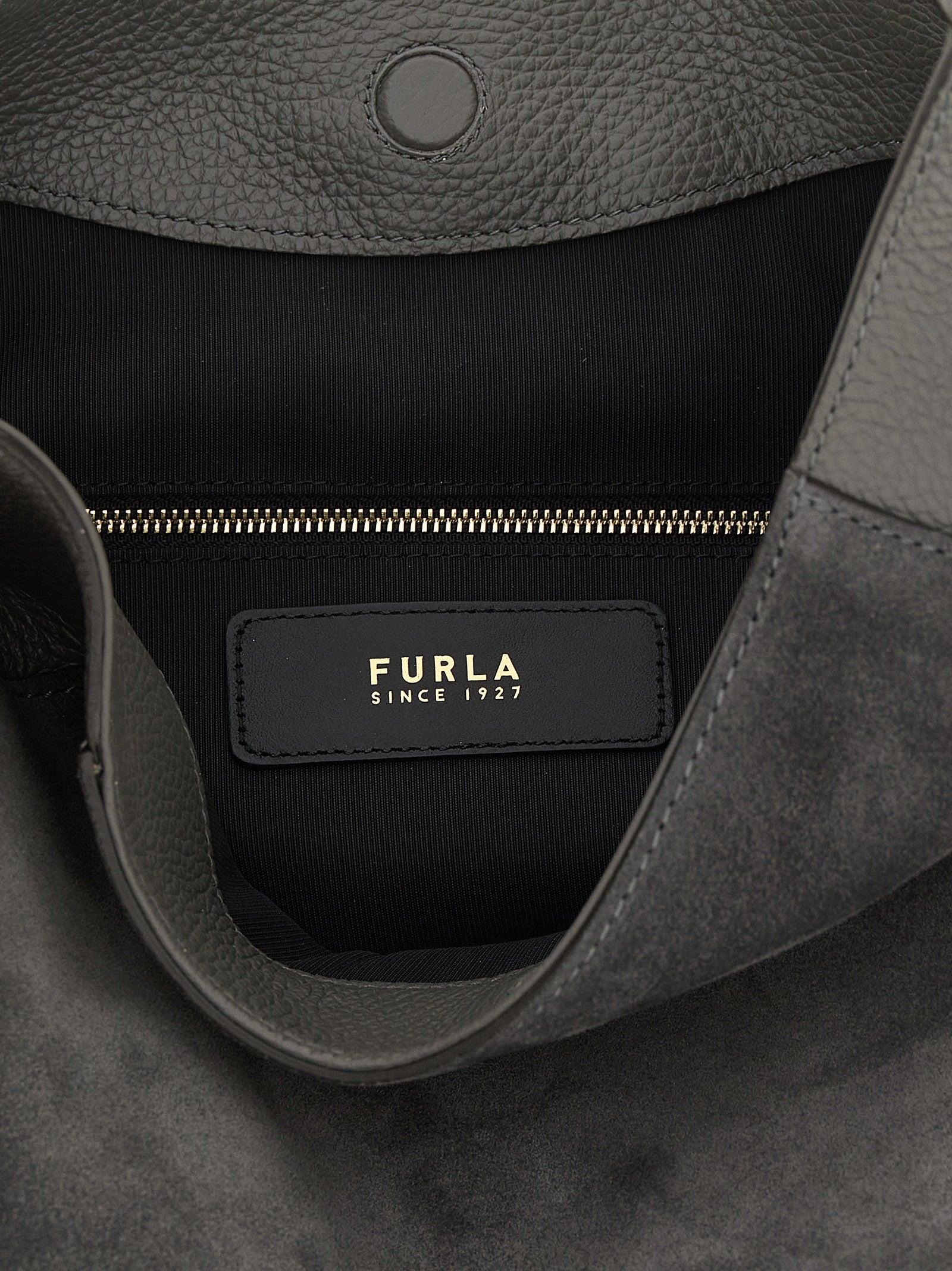 Furla Gray Lara Shoulder Bag Calf Leather