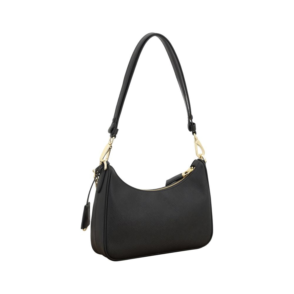 Schwarze Bos Taurus Schultertasche aus Kalbsleder