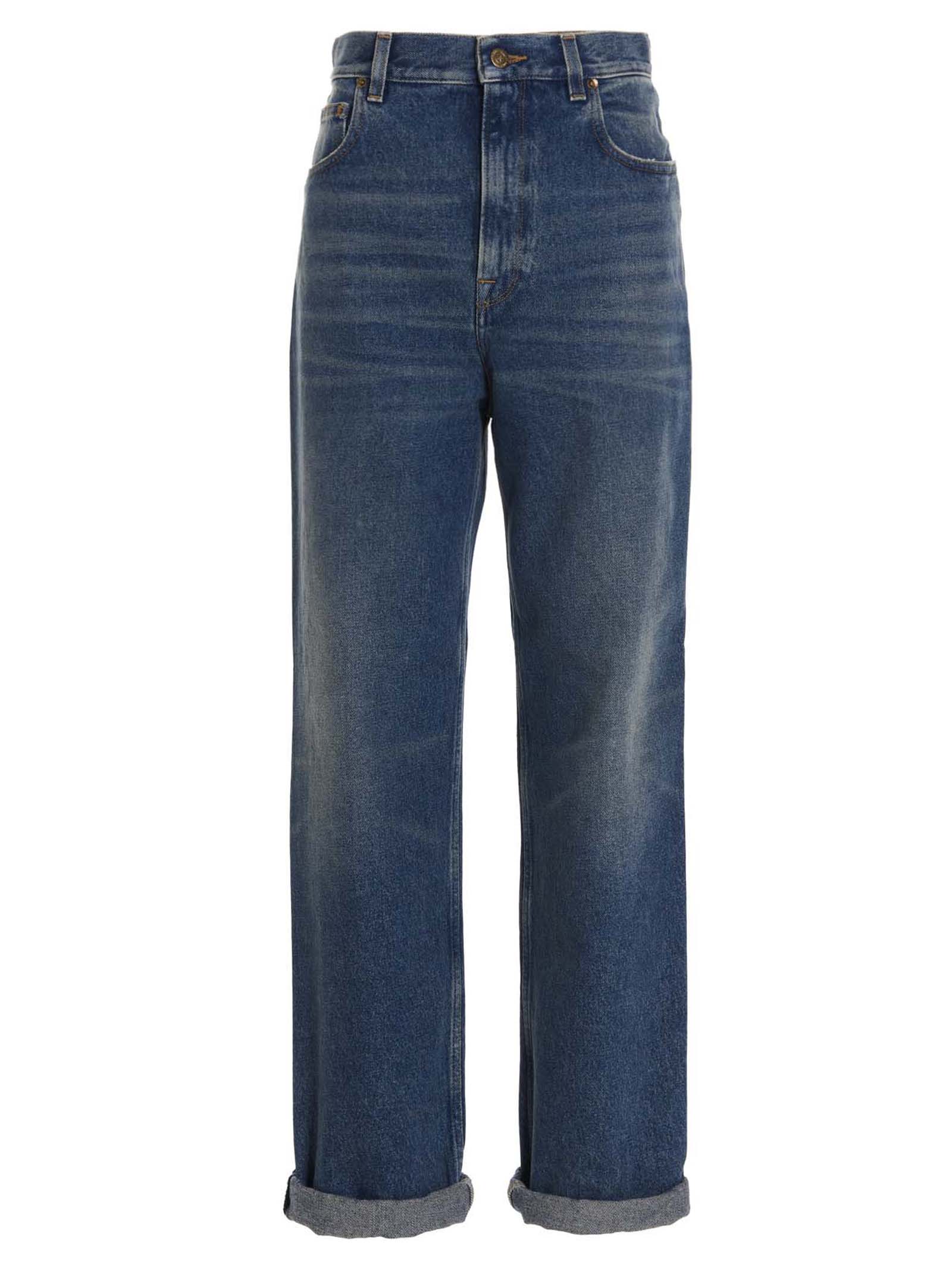 Jean droit Golden Goose en coton bleu