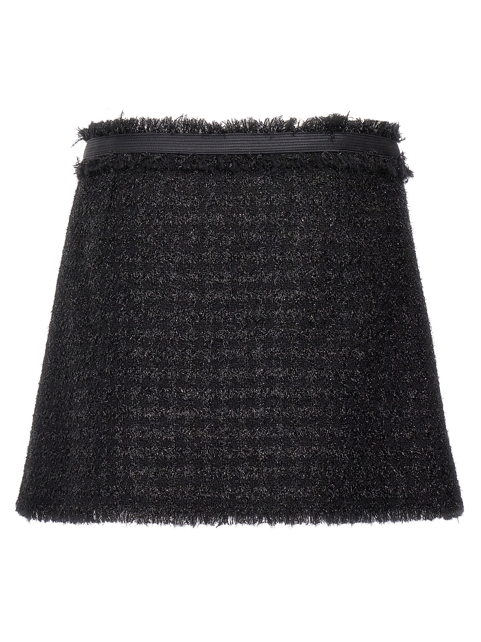 Jupe longue en laine vierge noire Versace