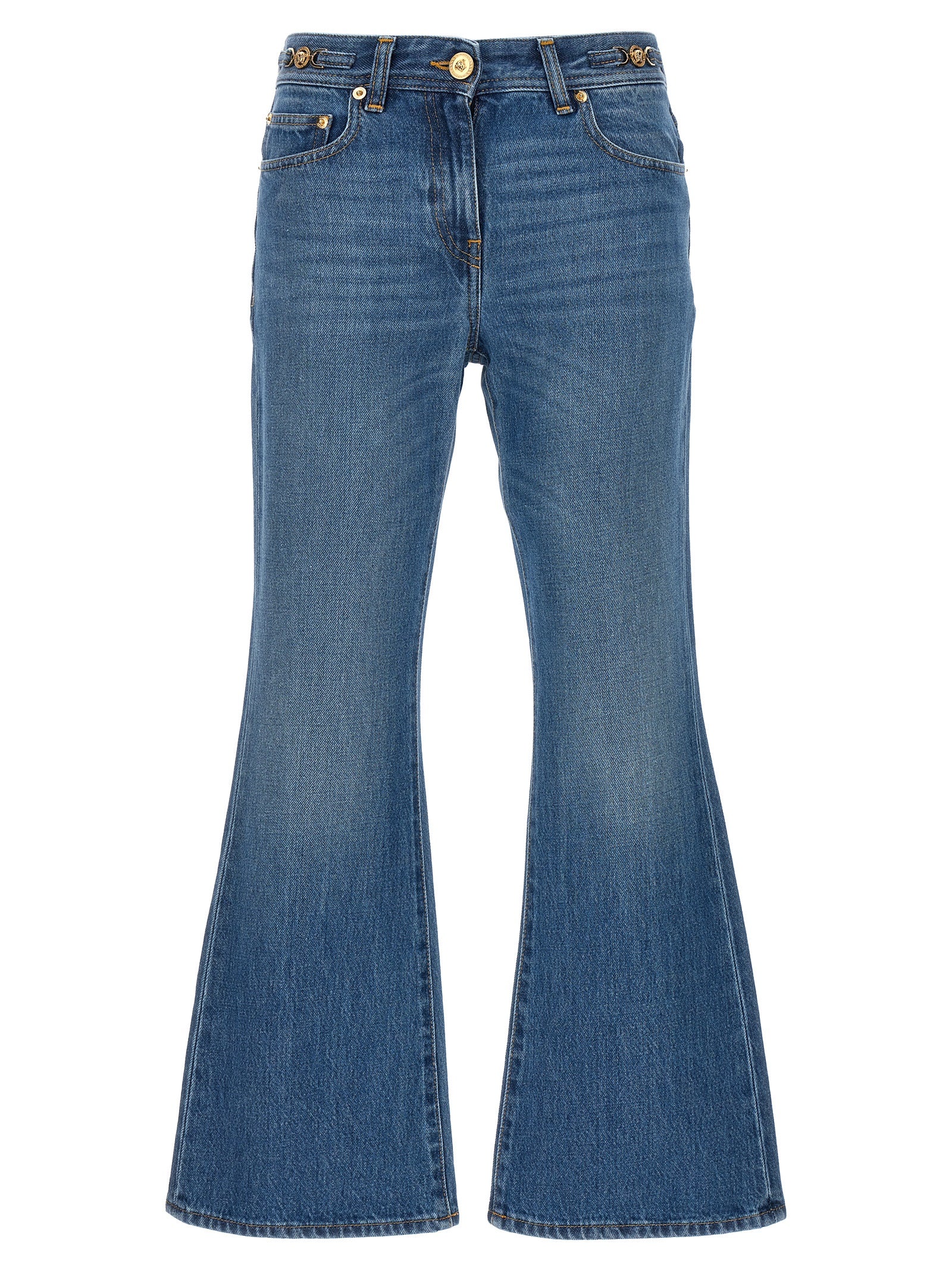Jean évasé en coton bleu Versace