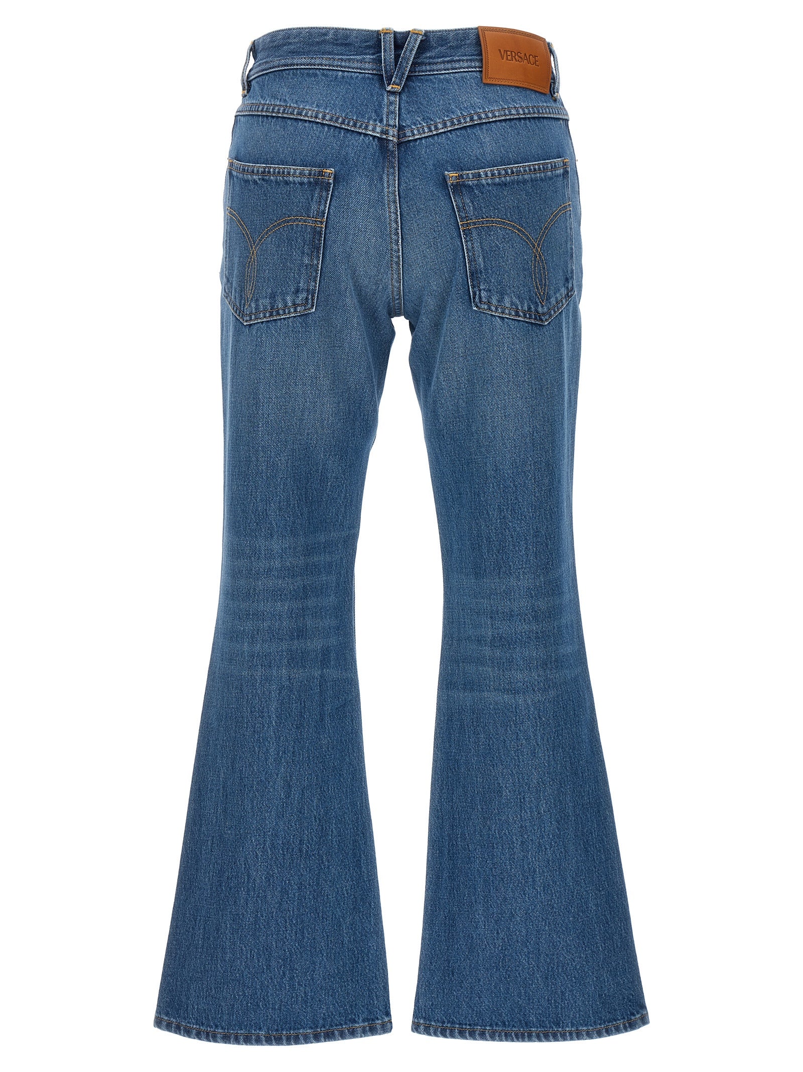 Jean évasé en coton bleu Versace