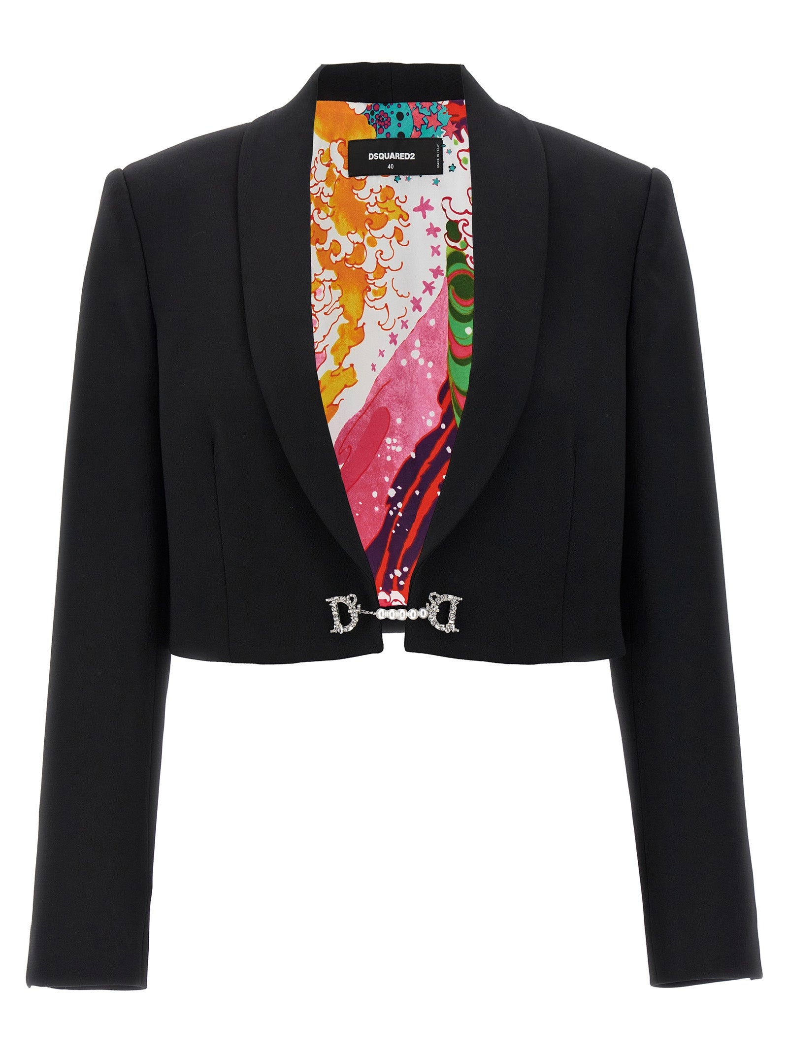 Black Polyester Full-Length Jacket