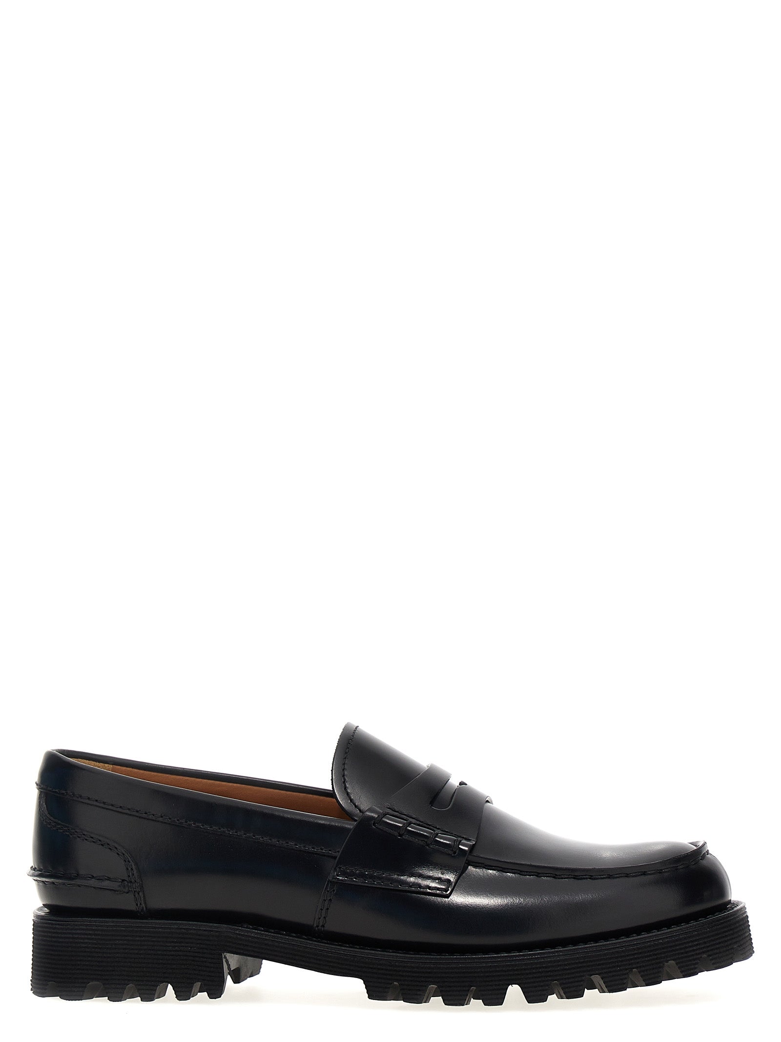 Black Cowhide Slip-On Loafers