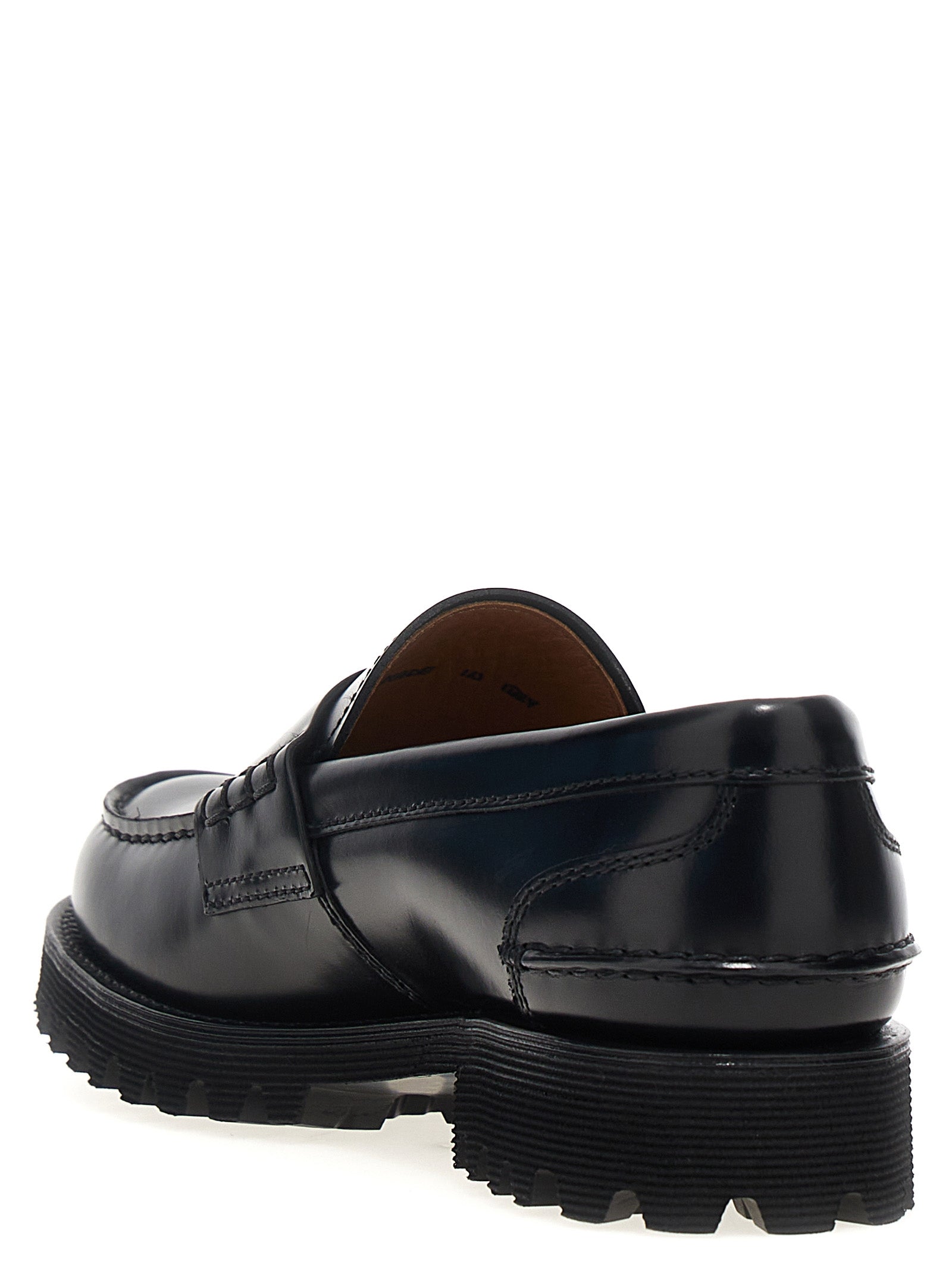 Black Cowhide Slip-On Loafers
