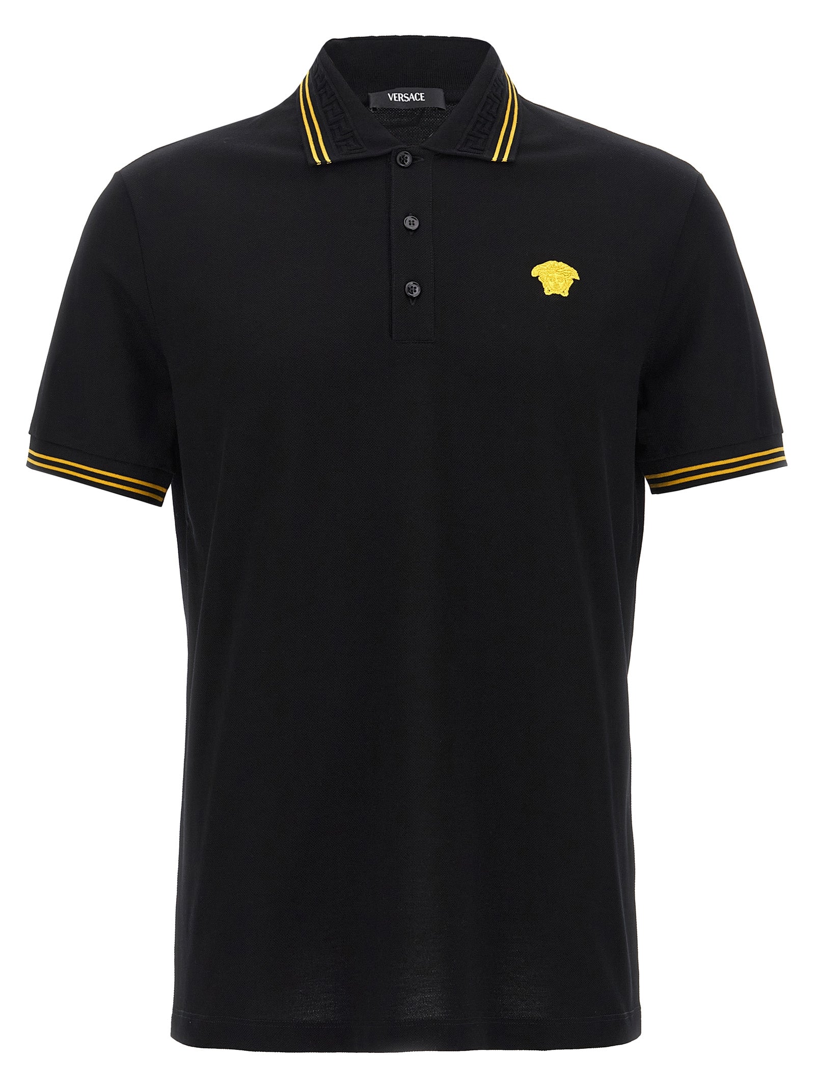 Polo en coton noir Versace