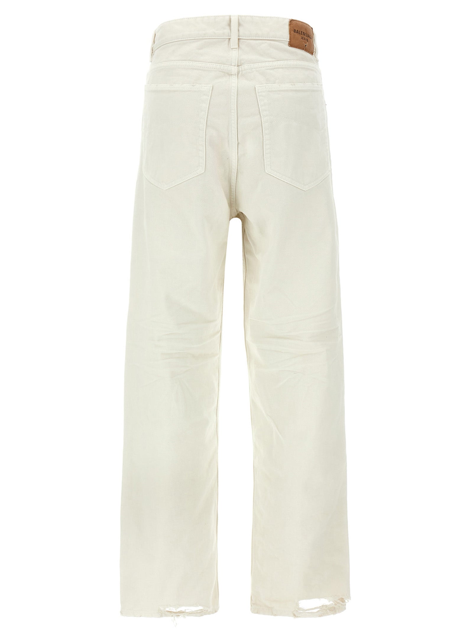 Balenciaga Jean en Denim de Coton Blanc