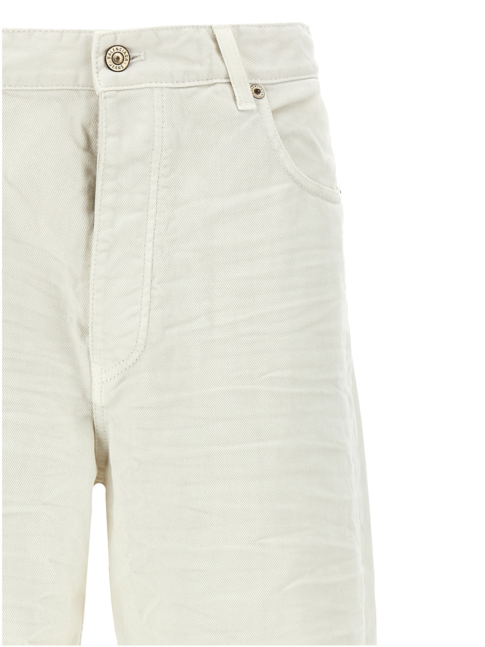 Balenciaga Jean en Denim de Coton Blanc