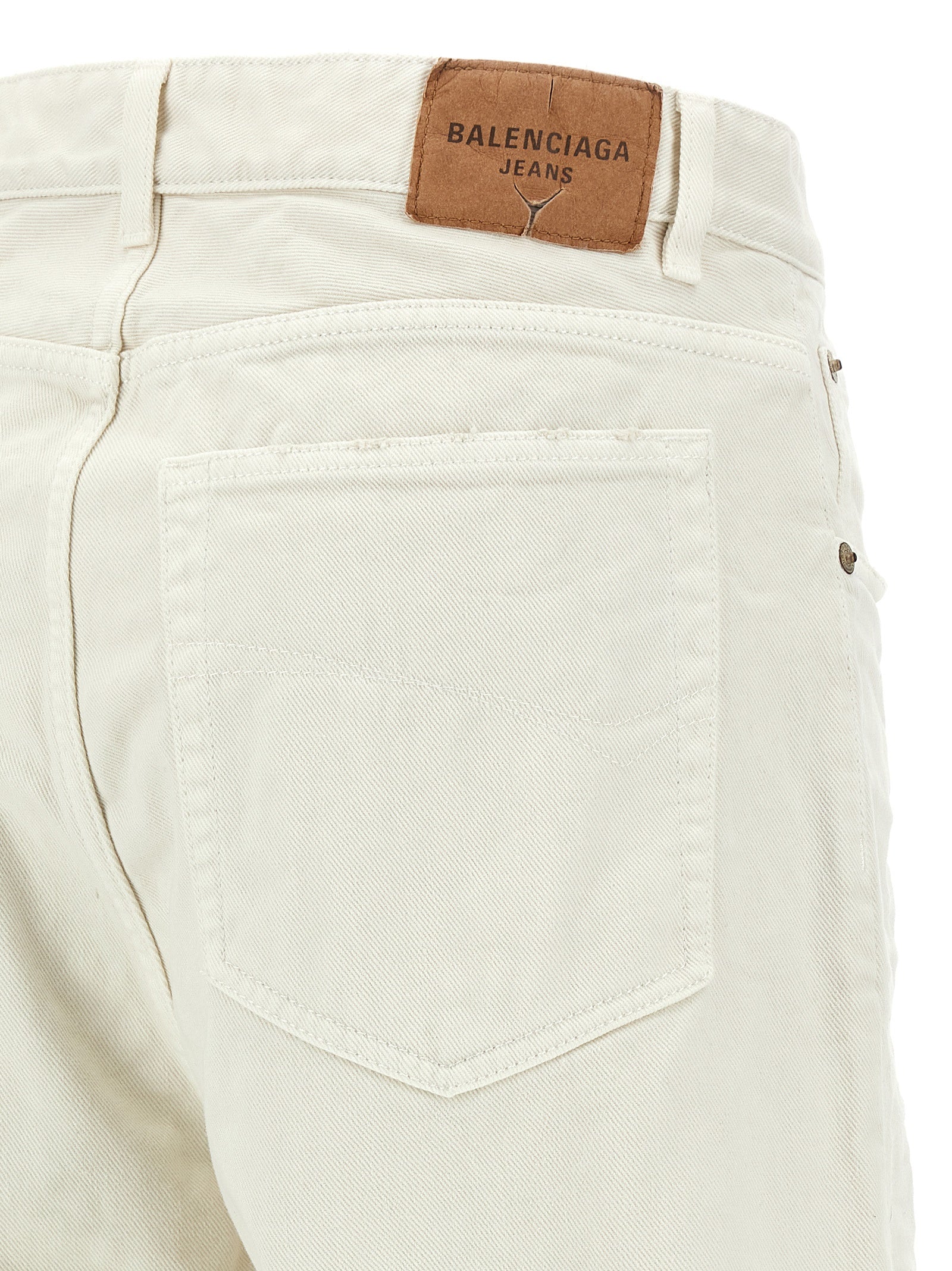 Balenciaga Jean en Denim de Coton Blanc