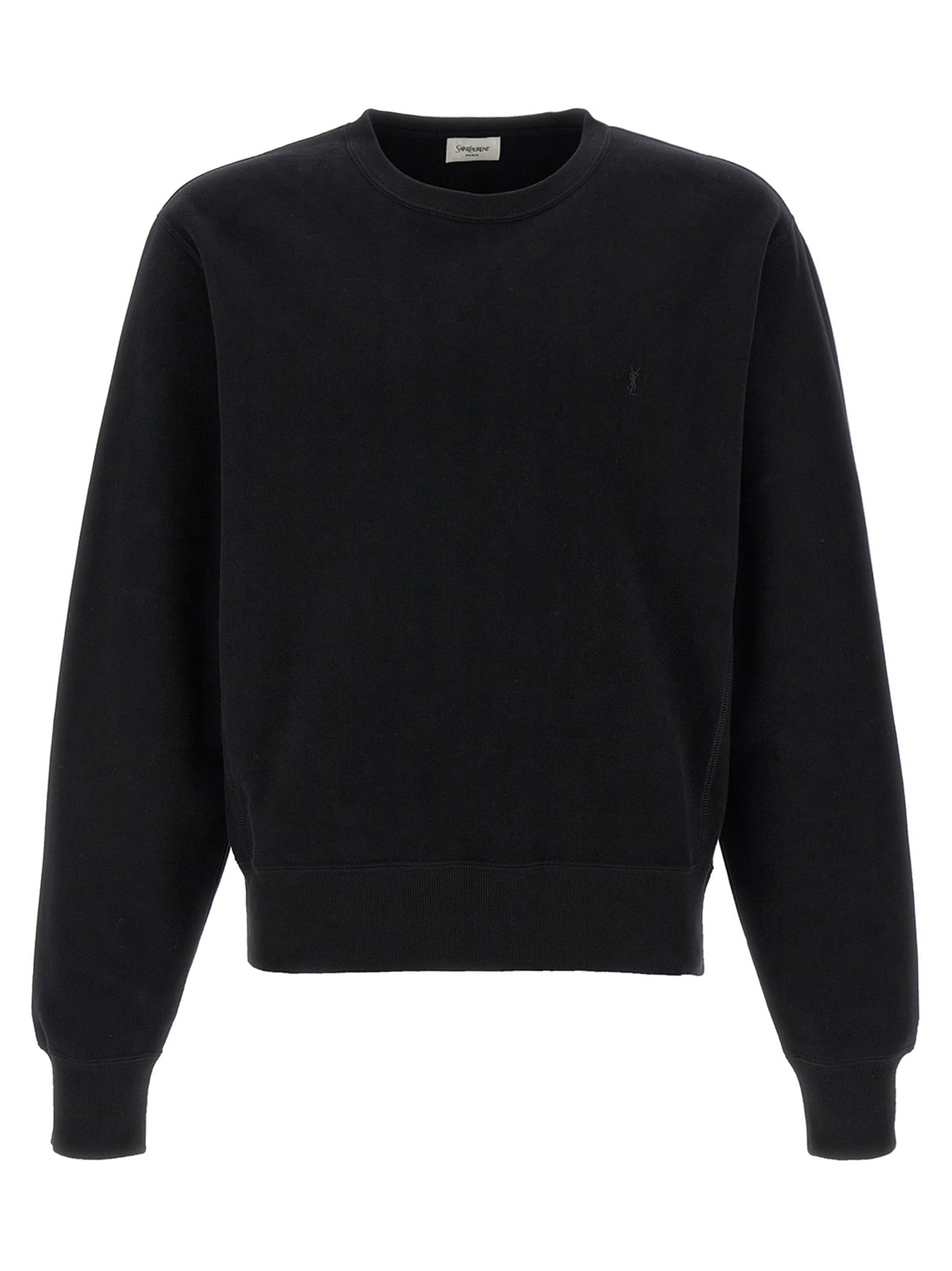 Sweat-shirt en coton noir Saint Laurent