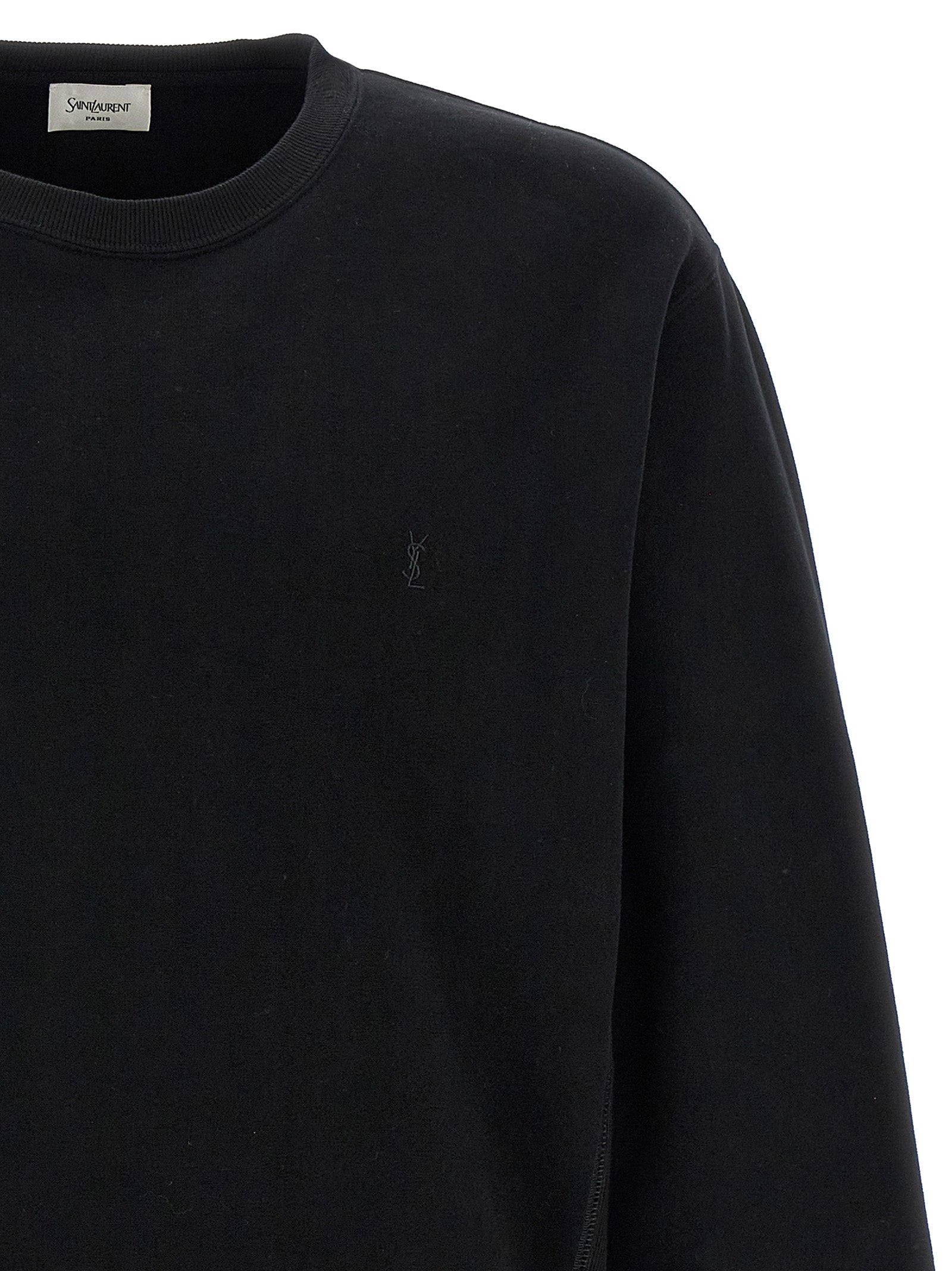 Sweat-shirt en coton noir Saint Laurent