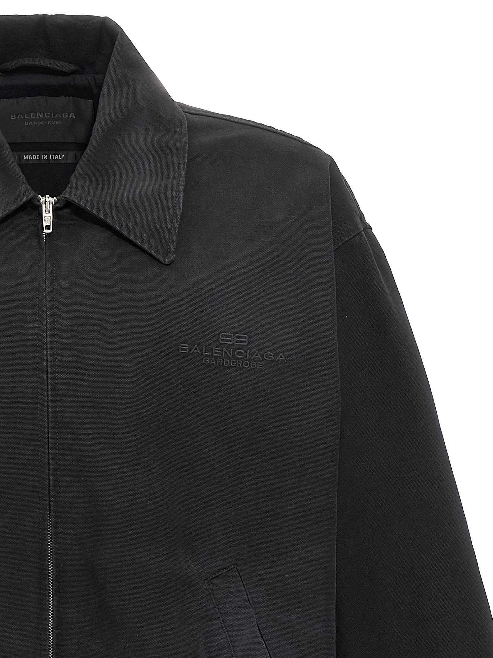 Balenciaga Veste longue en coton noir