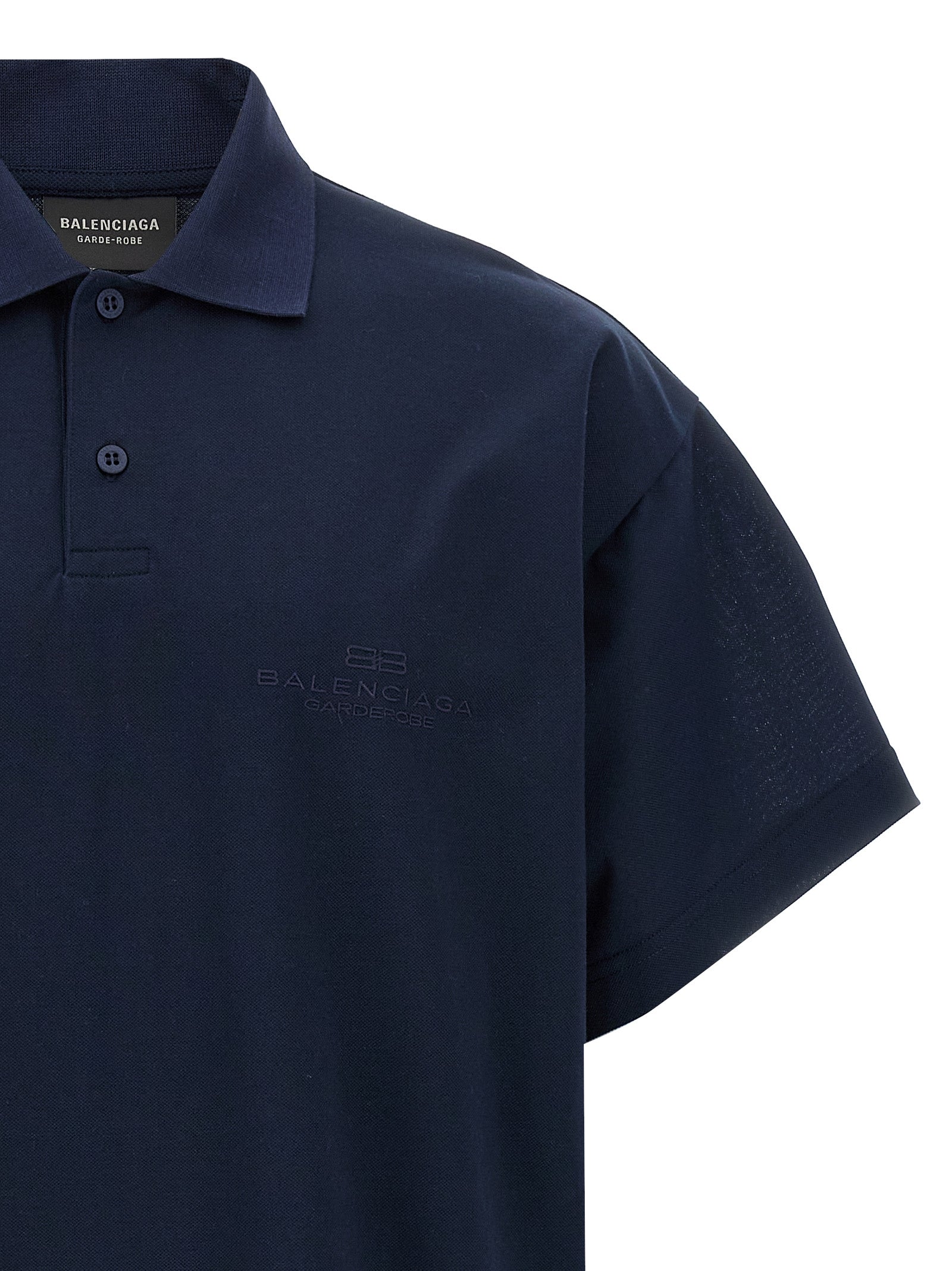 Polo Balenciaga en coton bleu