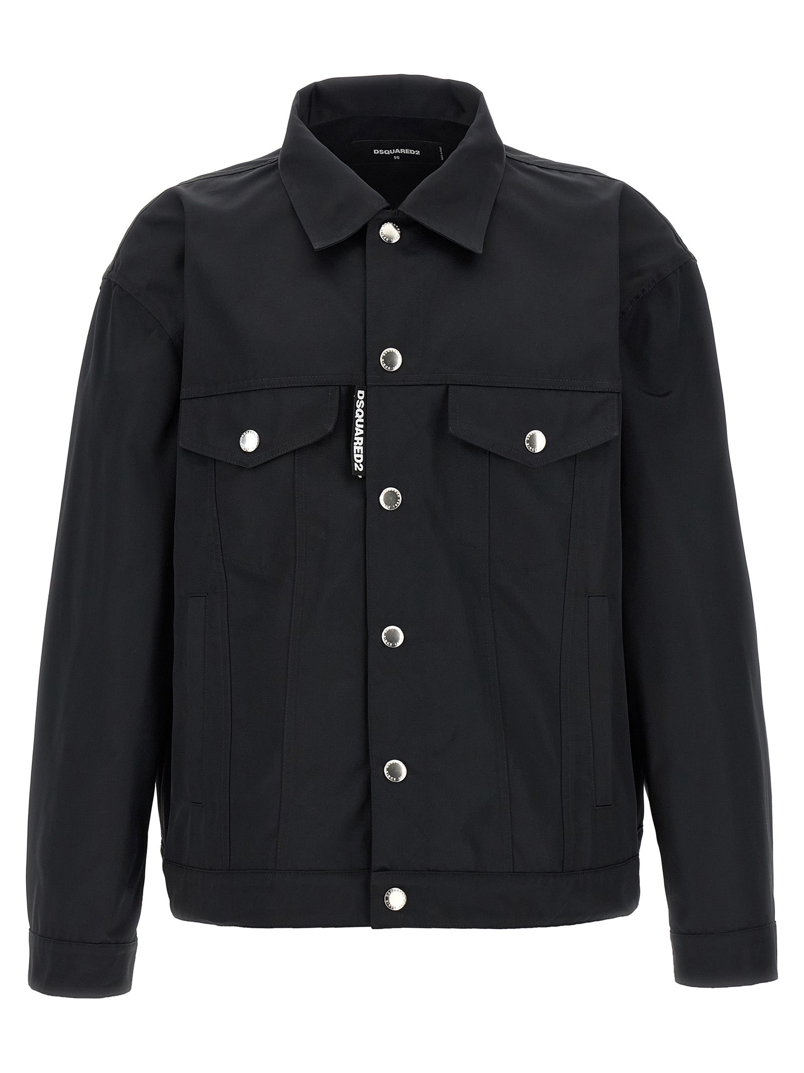 Dsquared² Schwarze, durchgehende Jacke aus Polyester