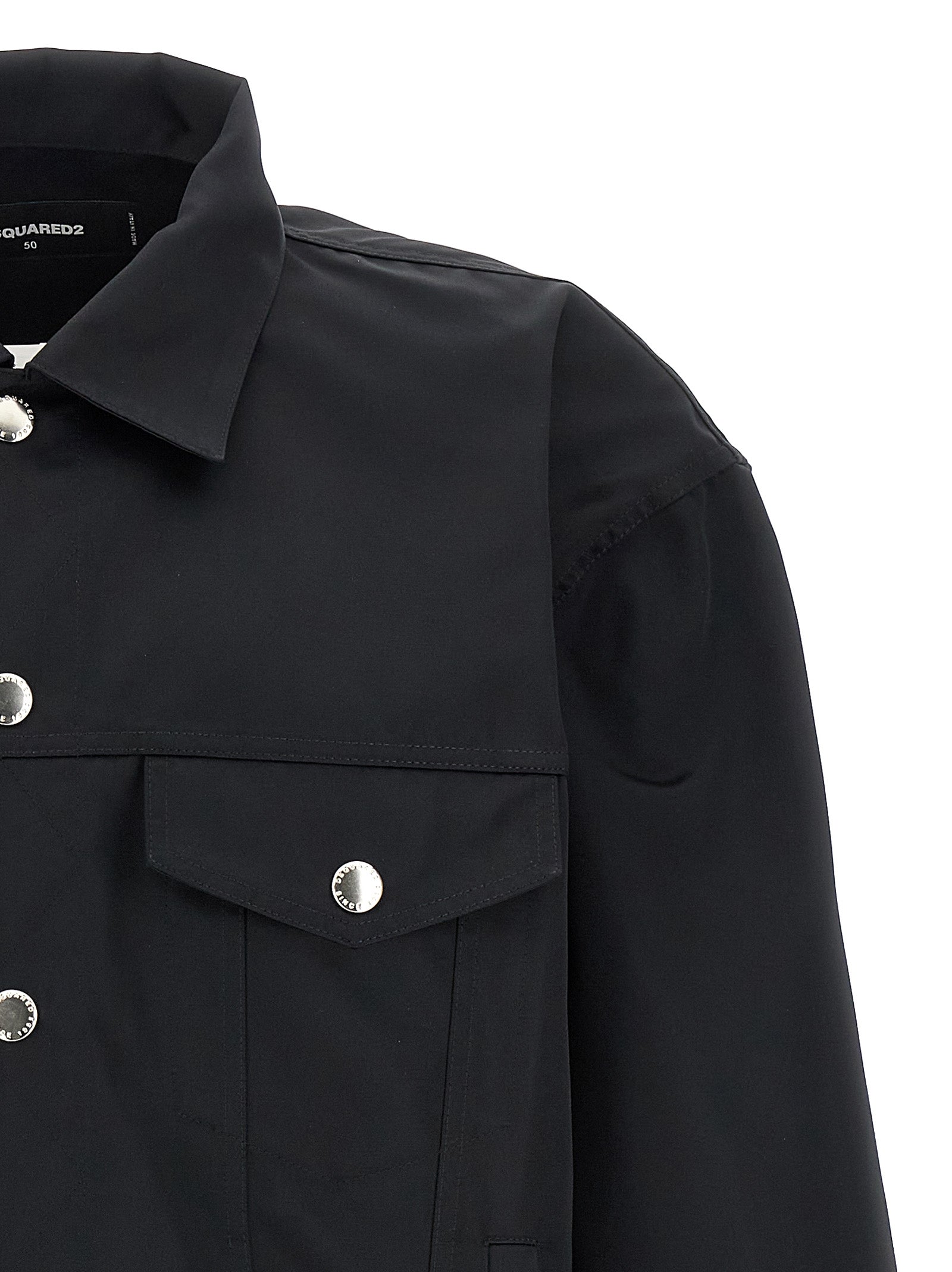 Dsquared² Schwarze, durchgehende Jacke aus Polyester