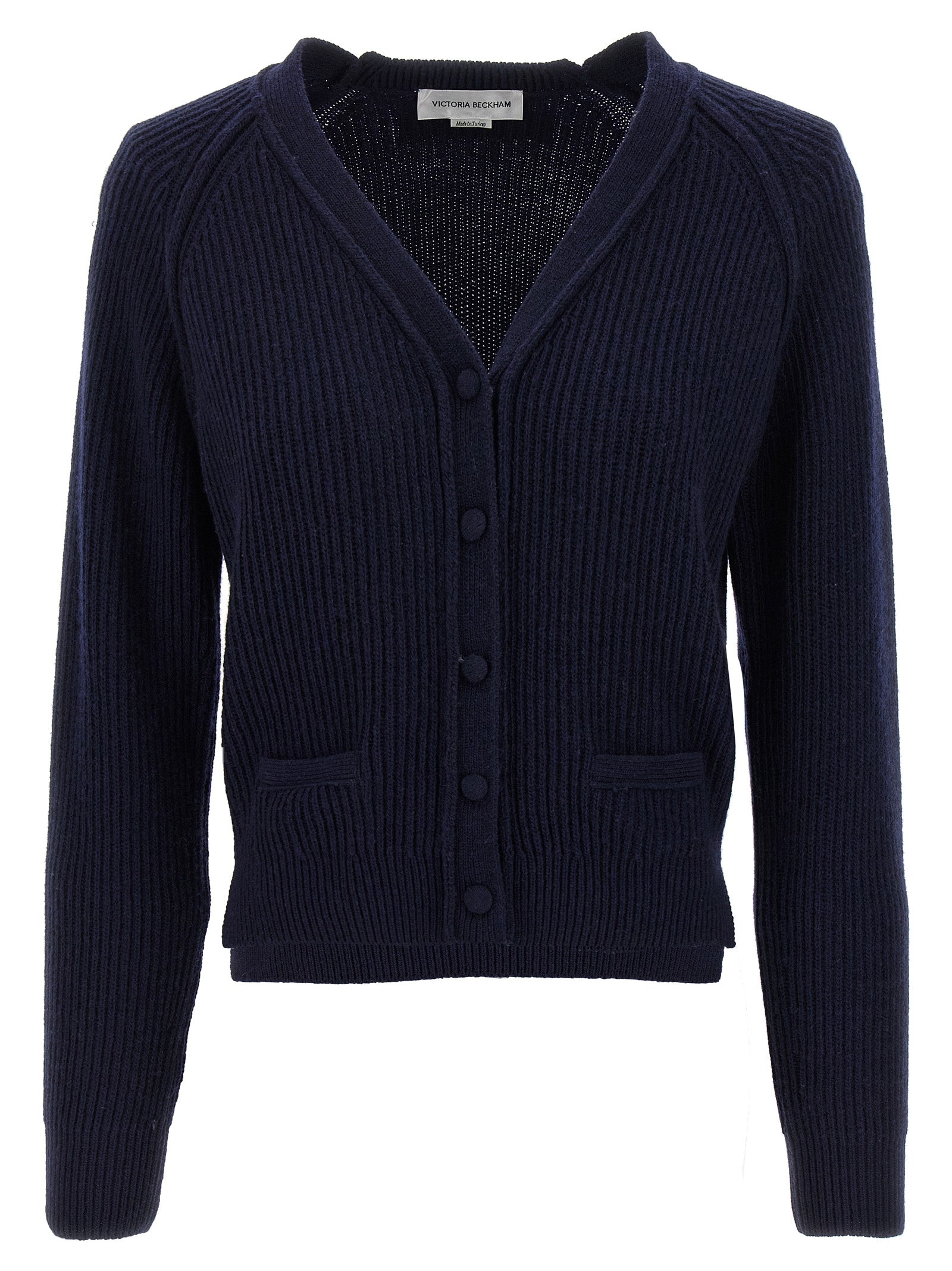 Victoria Beckham Blue Wool Cashmere Cardigan