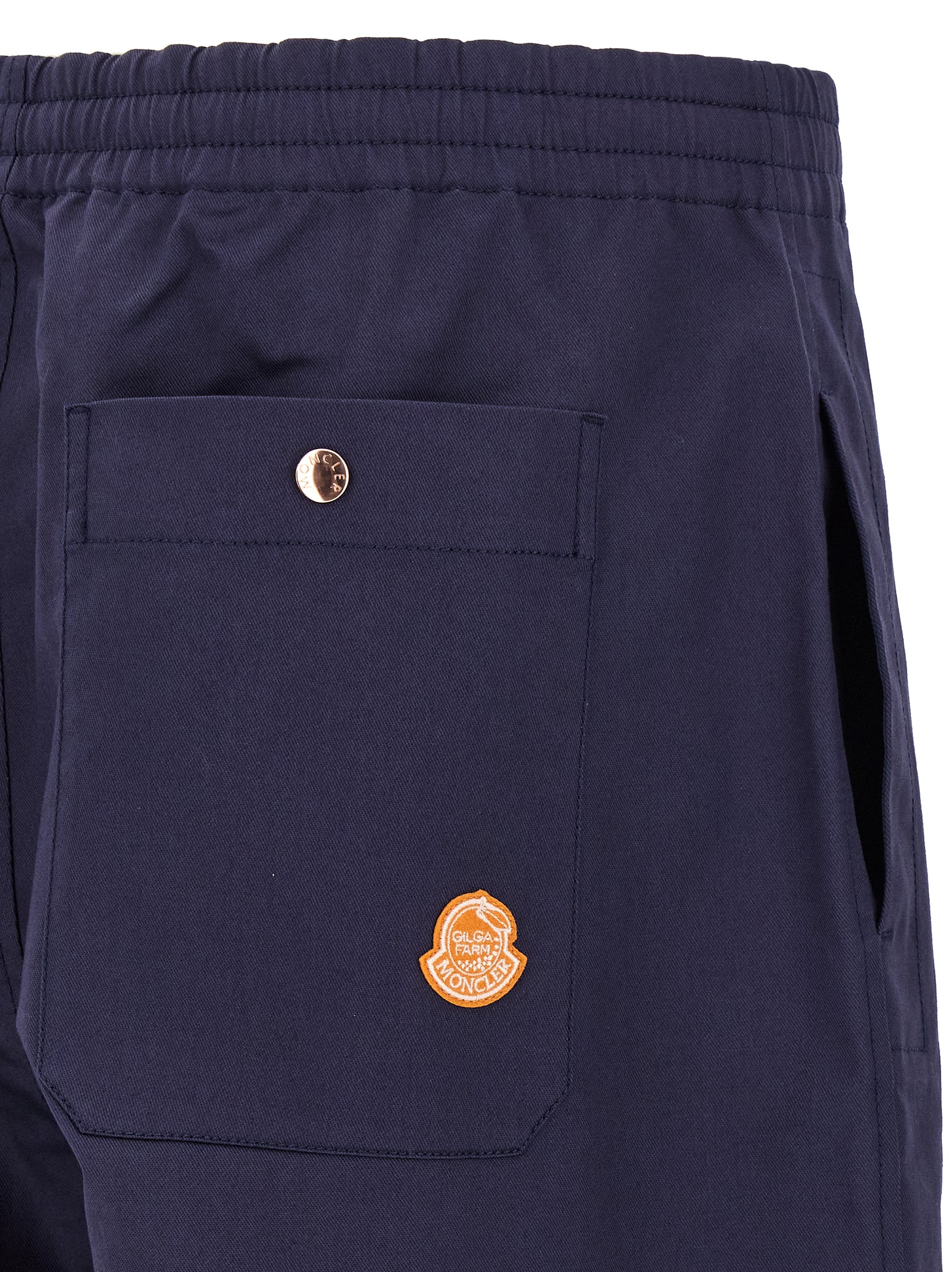 Pantalon décontracté en coton bleu MONCLER GENIUS