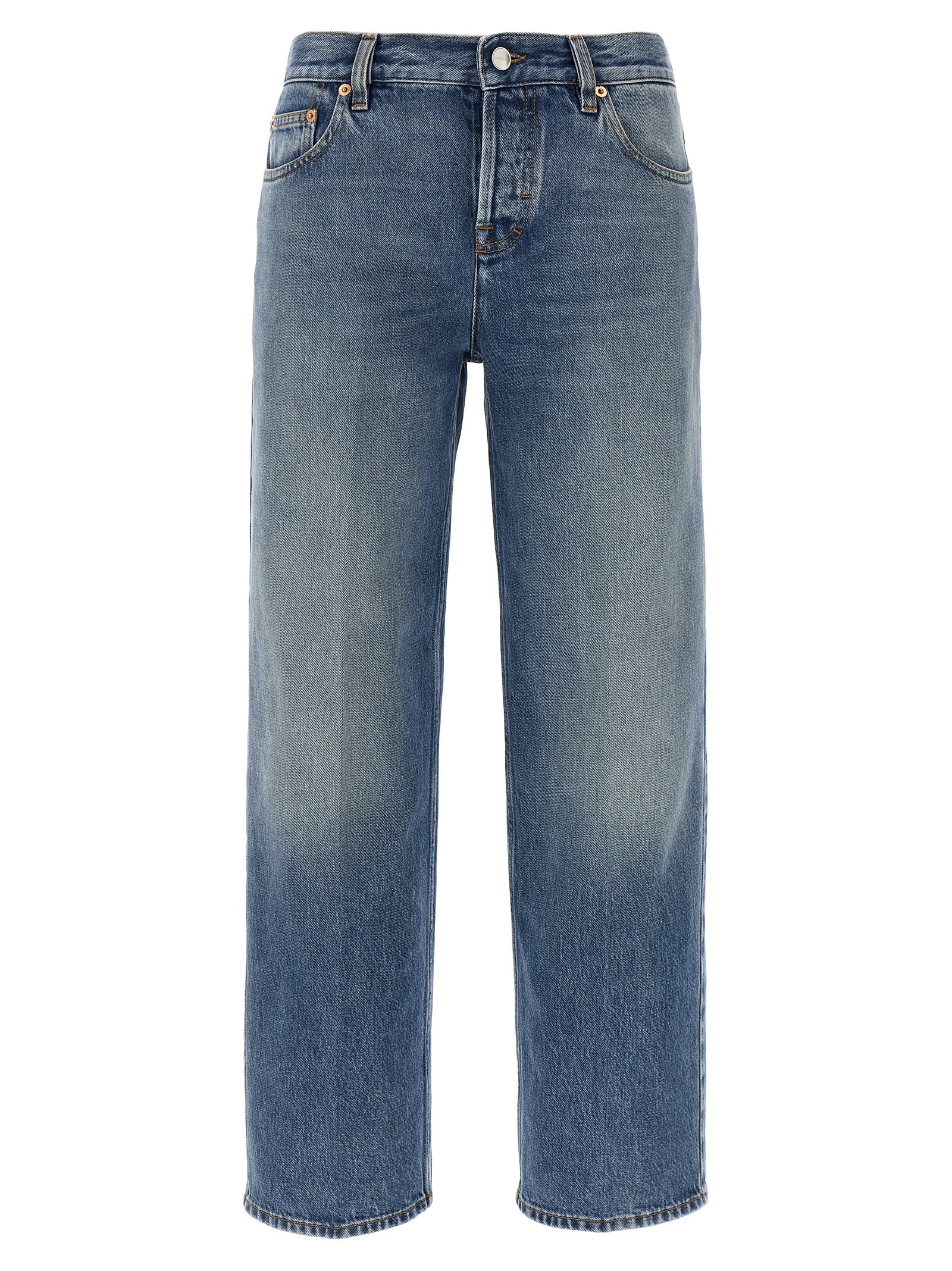Jeans droits en coton bleu Gucci
