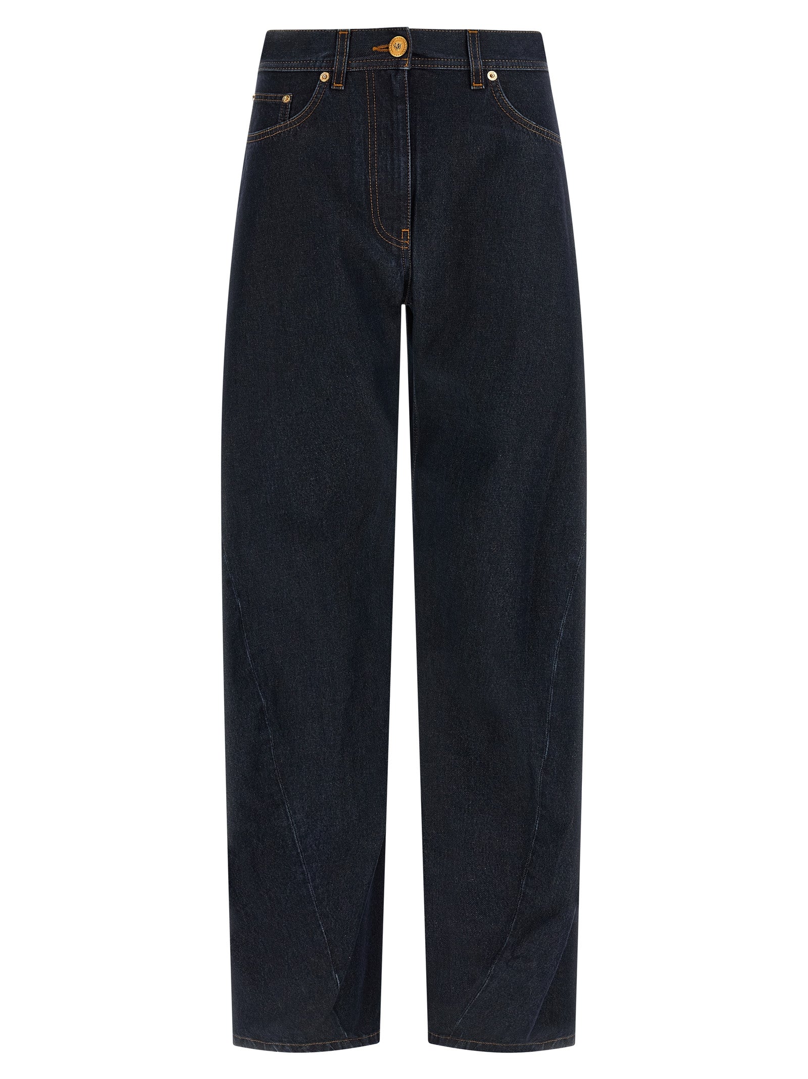 Jean Versace taille haute en coton bleu