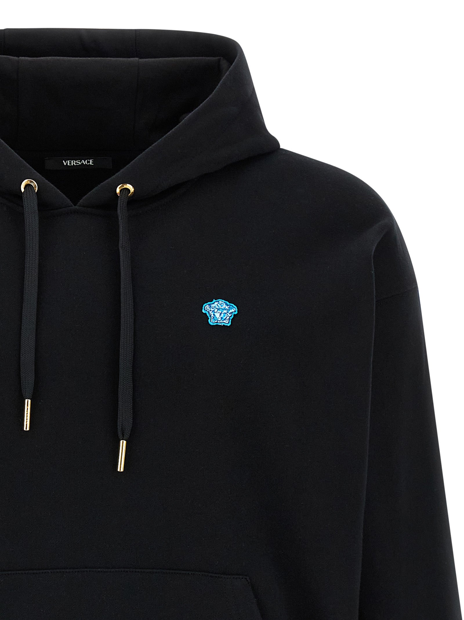 Sweat-shirt en coton noir Versace