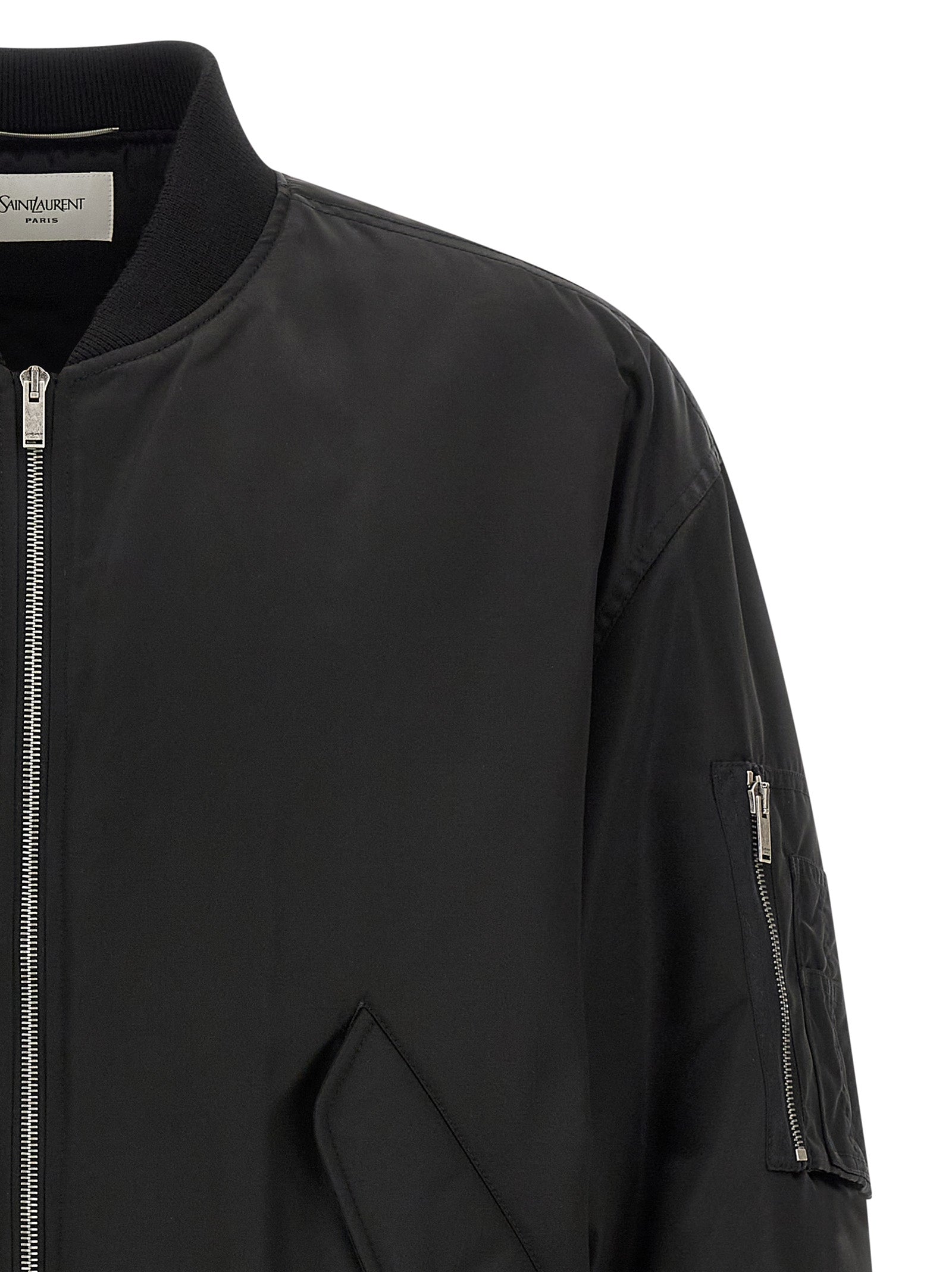 Blouson bomber Saint Laurent en polyamide noir