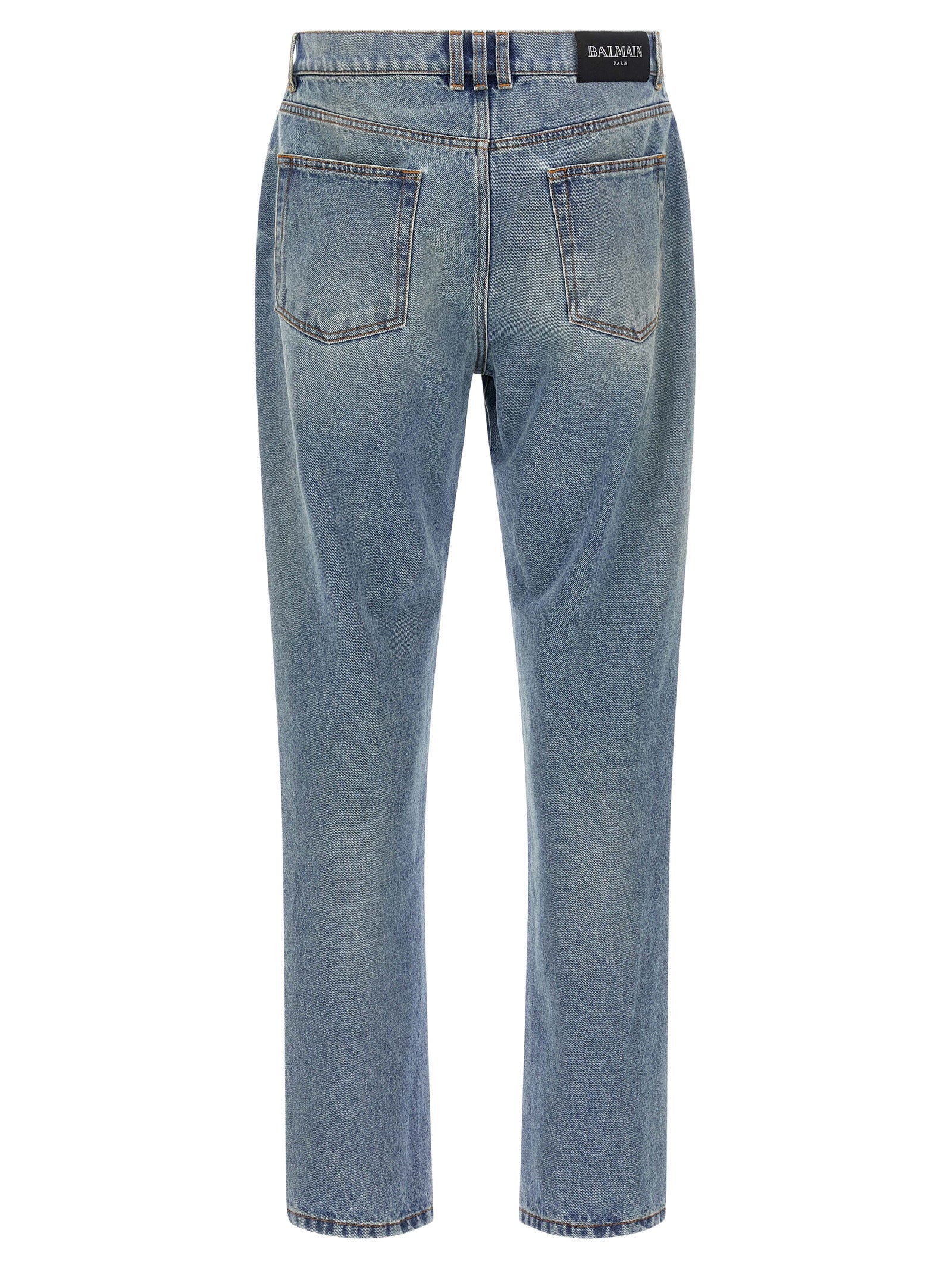 Balmain Jean en denim de coton bleu