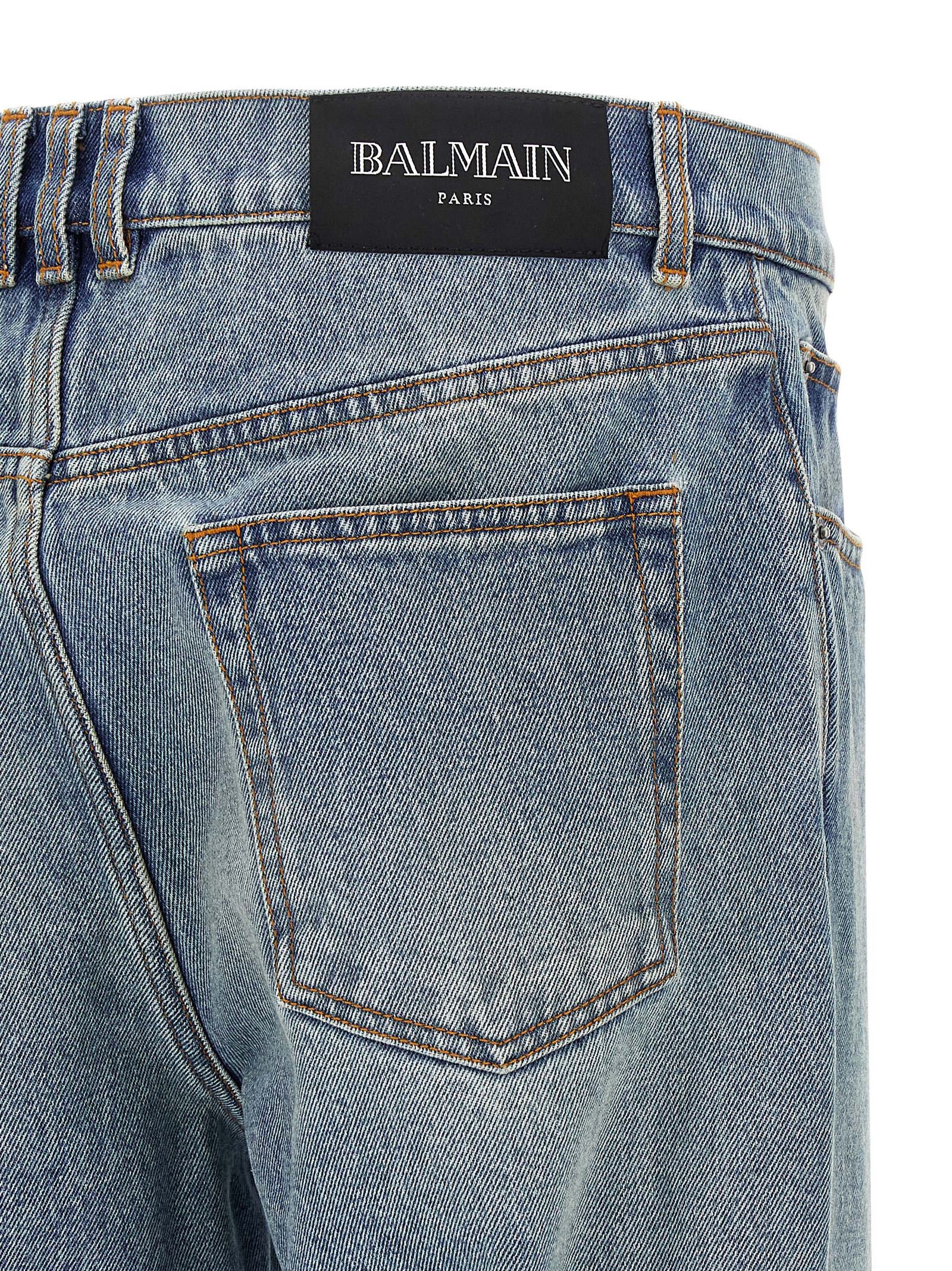 Balmain Jean en denim de coton bleu
