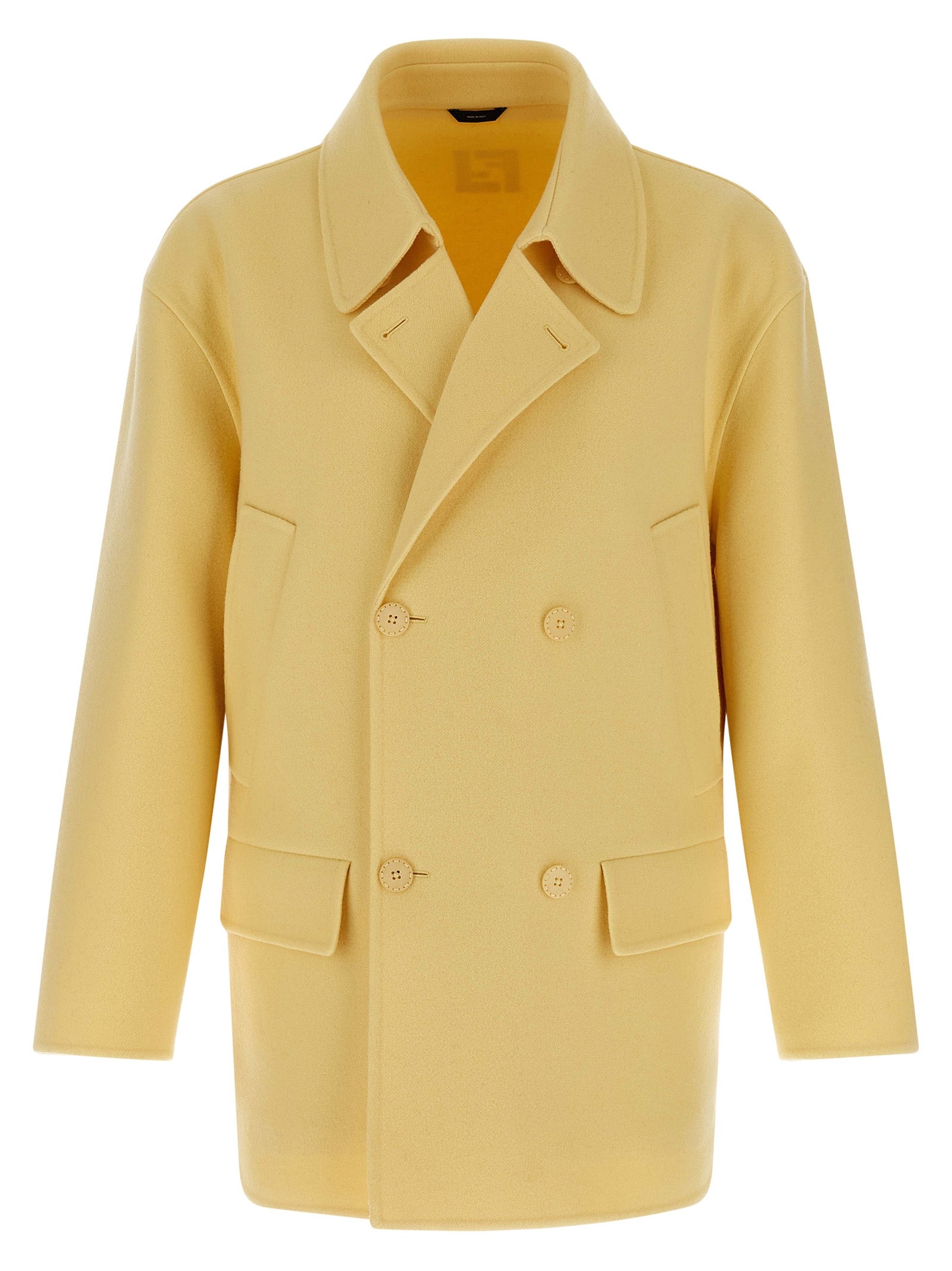 Bicolor Virgin Wool Coat