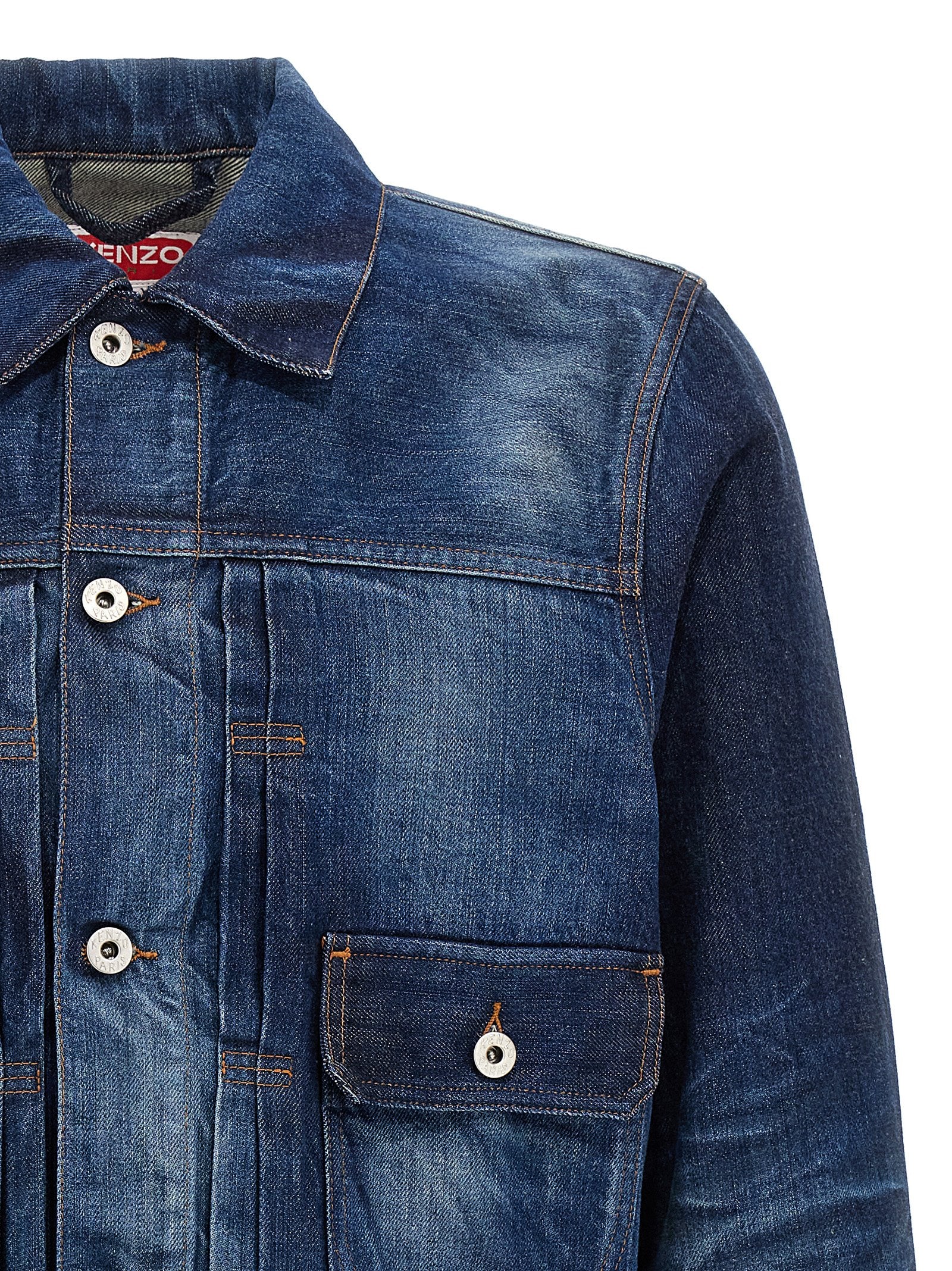 Veste en jean en coton bleu Kenzo