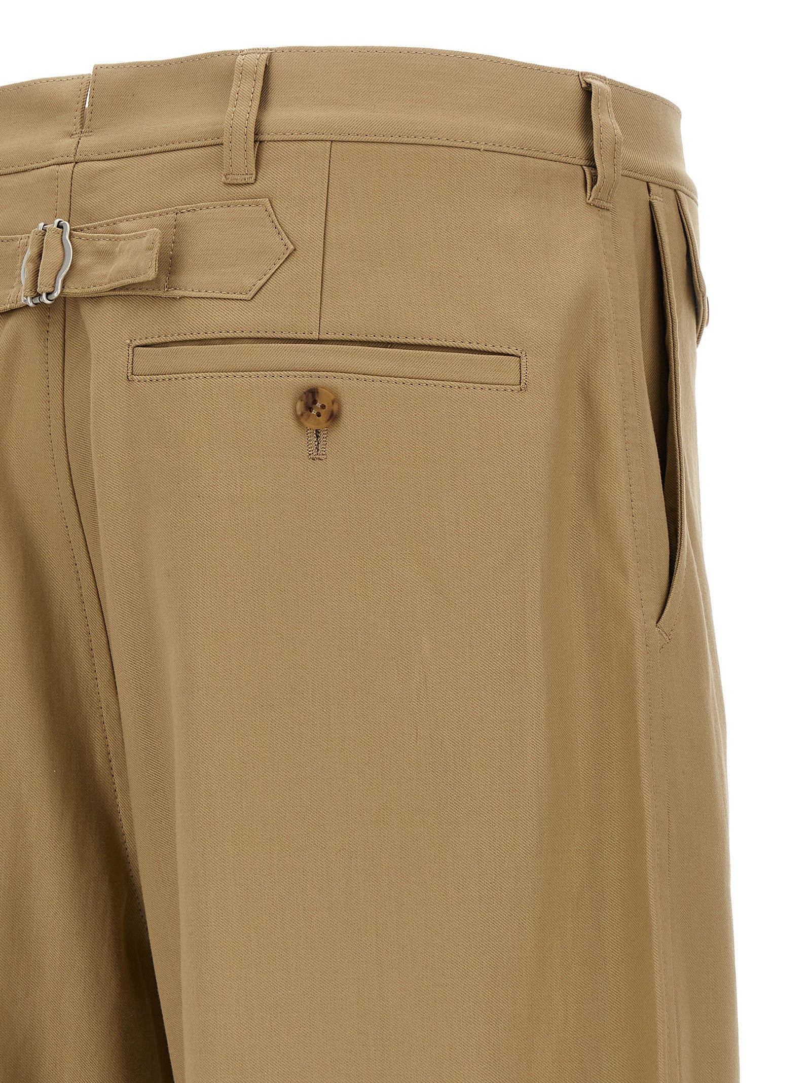 Pantalon casual en coton beige Comme Des Garçons