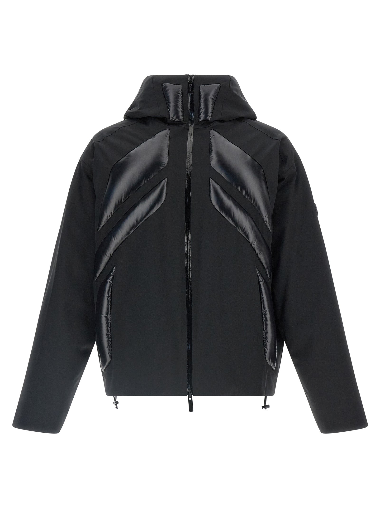 Moncler Black Jumquat Nylon Full-Length Jacket